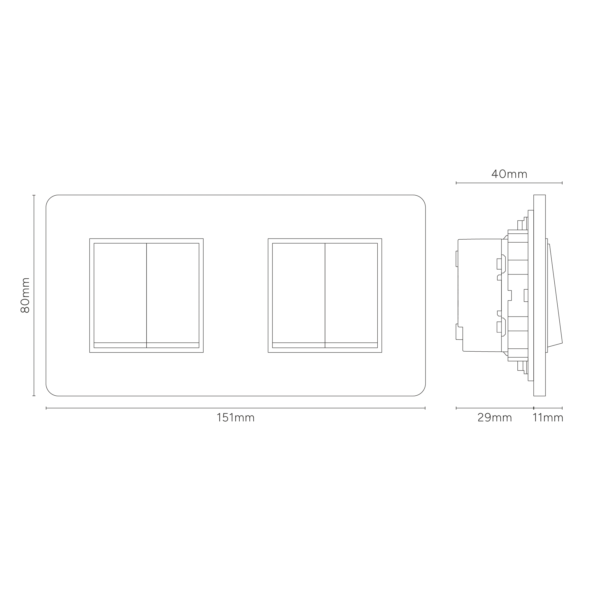 Grove Double 4x Rocker Switch - Polished Nickel | White - Image 3