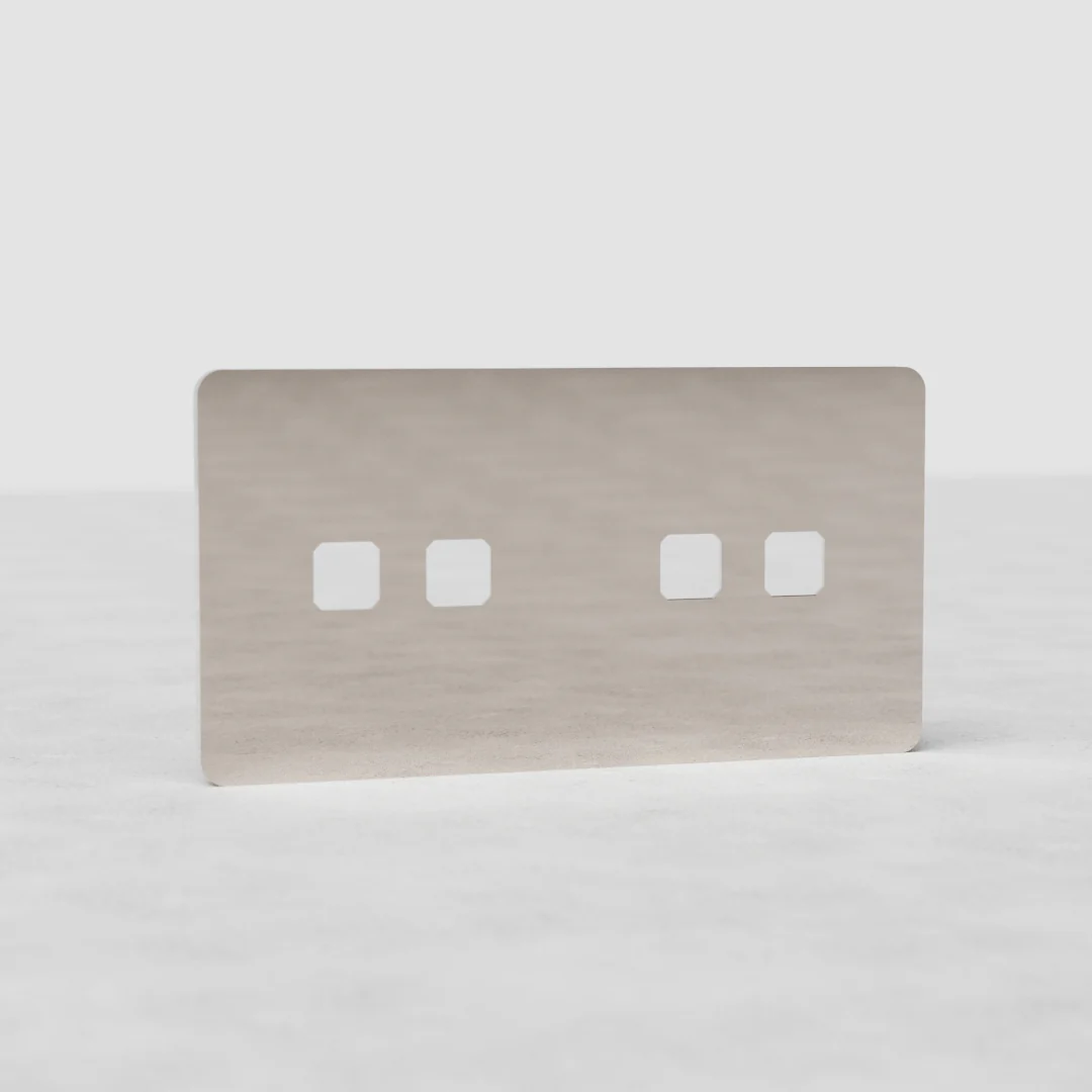 Grove Double 4x Switch Plate - Polished Nickel