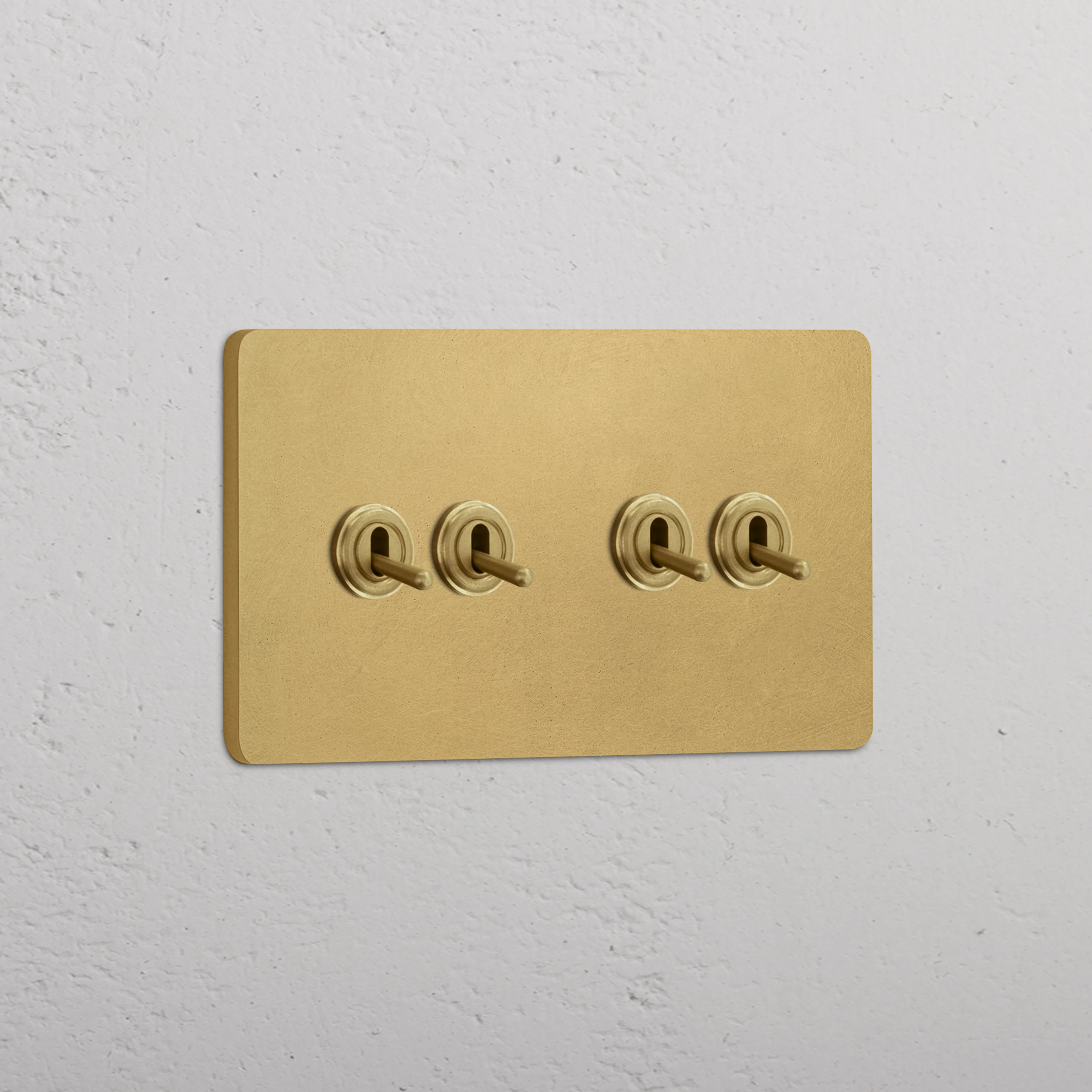 Grove Double 4x Toggle Switch - Antique Brass