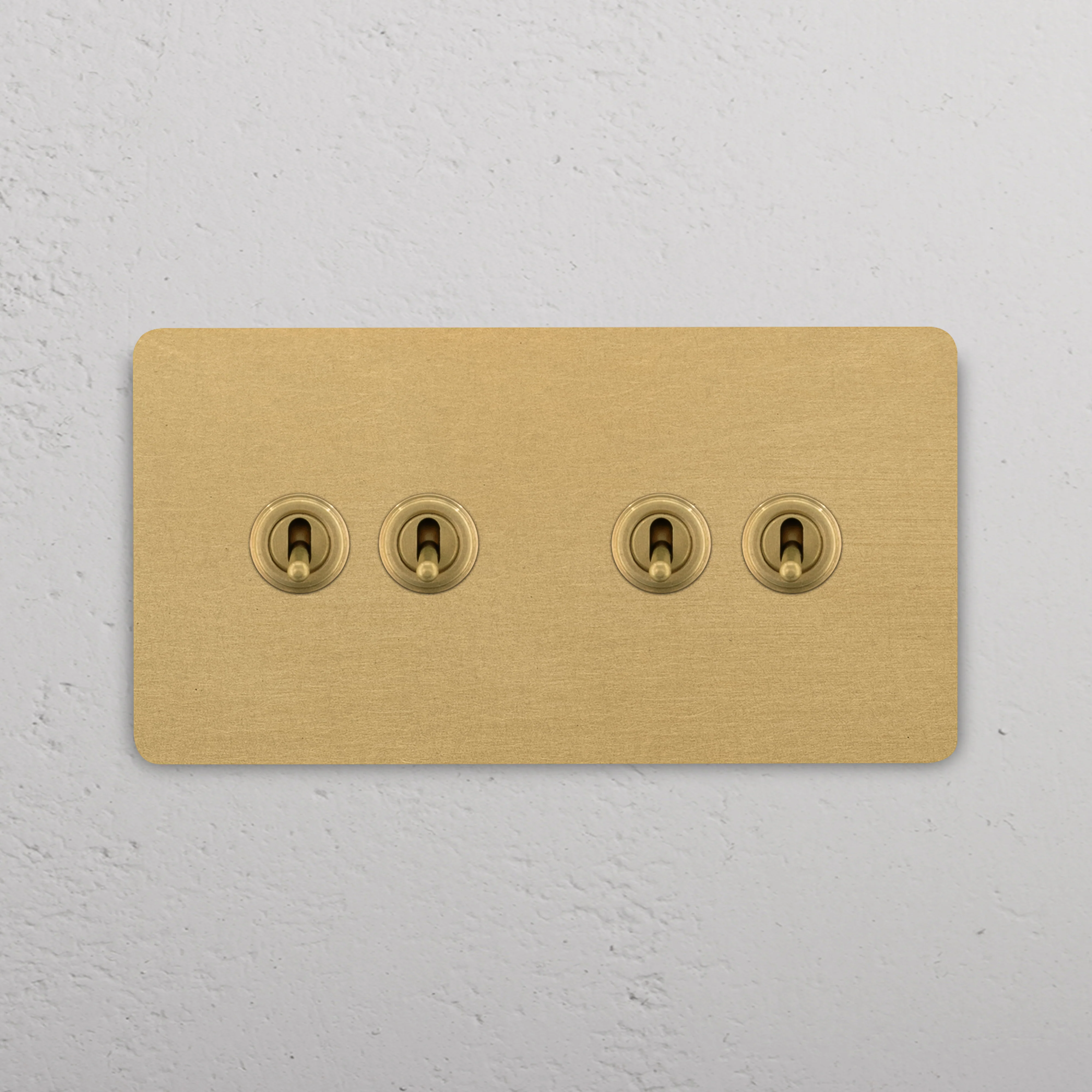 Grove Double 4x Toggle Switch - Antique Brass - Image 2