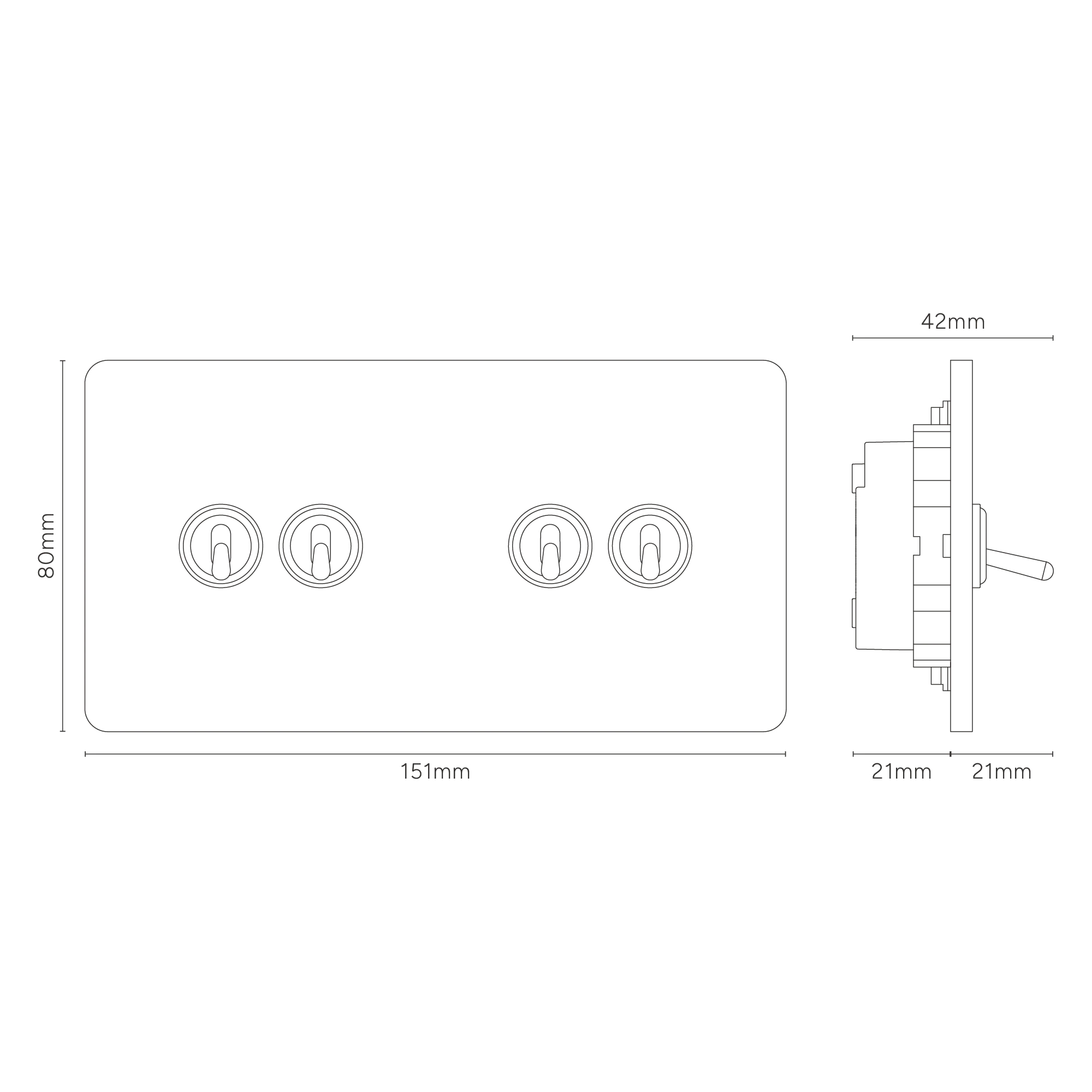 Grove Double 4x Toggle Switch - Bronze - Image 3