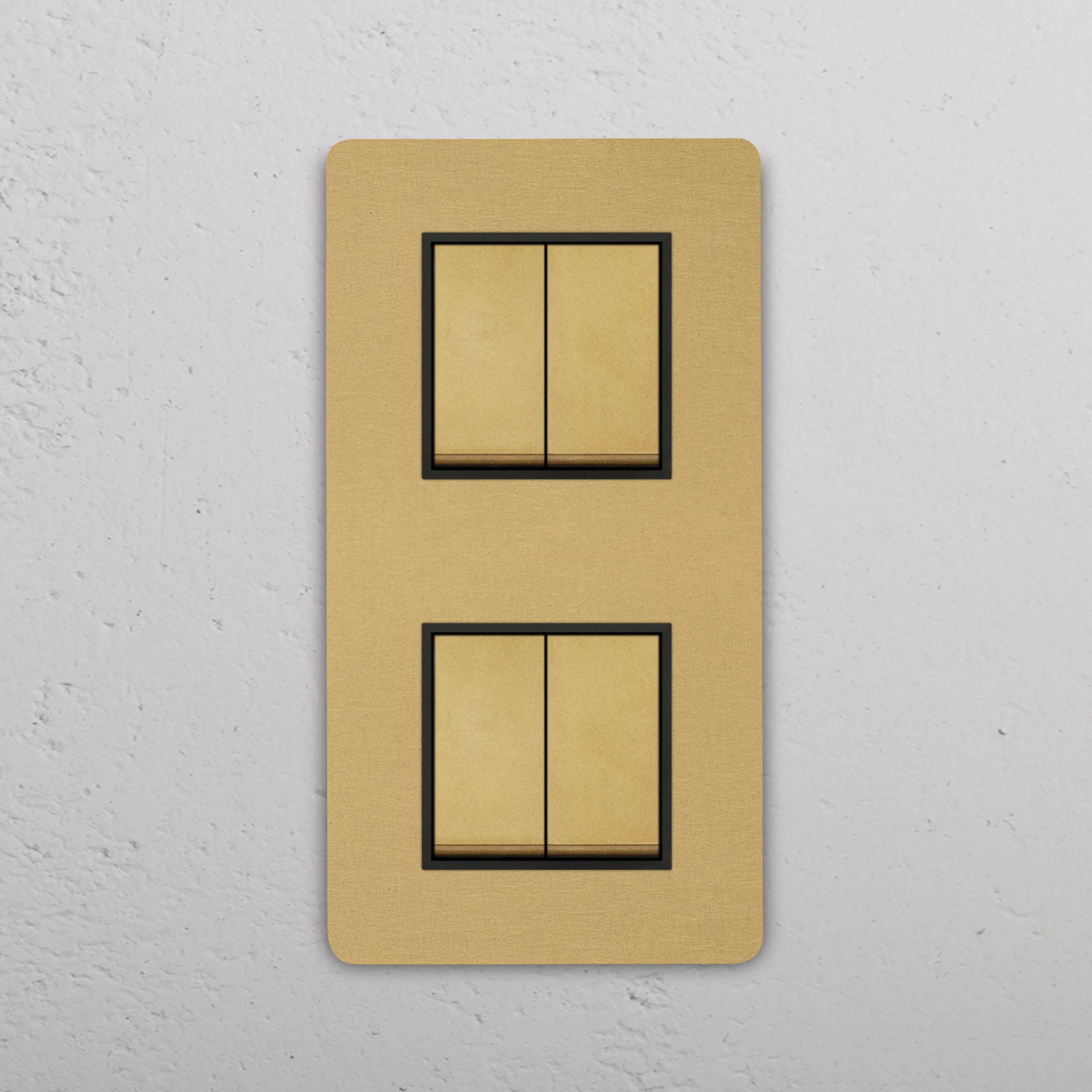 Grove Double 4x Vertical Rocker Switch - Antique Brass | Black - Image 2