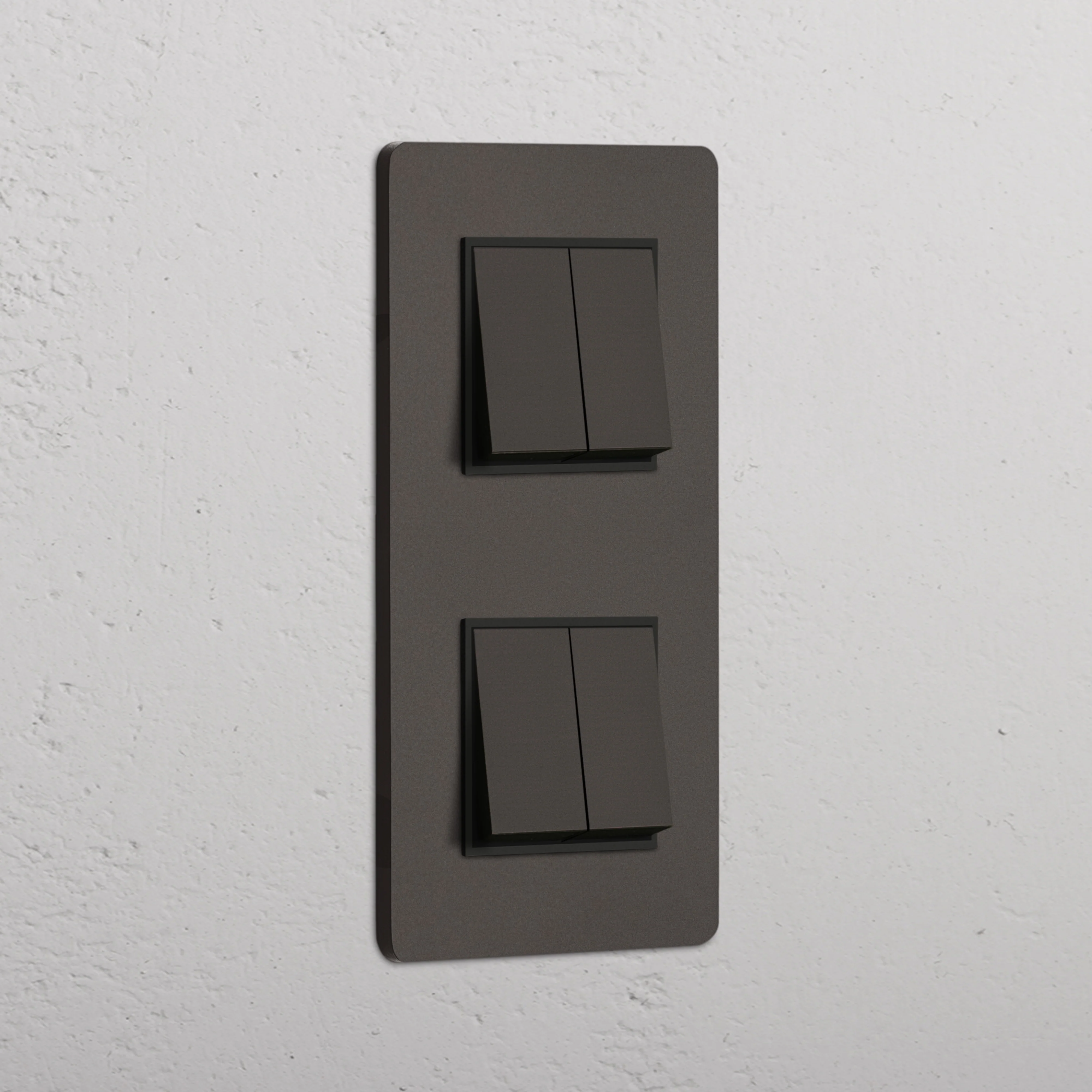 Grove Double 4x Vertical Rocker Switch - Bronze | Black