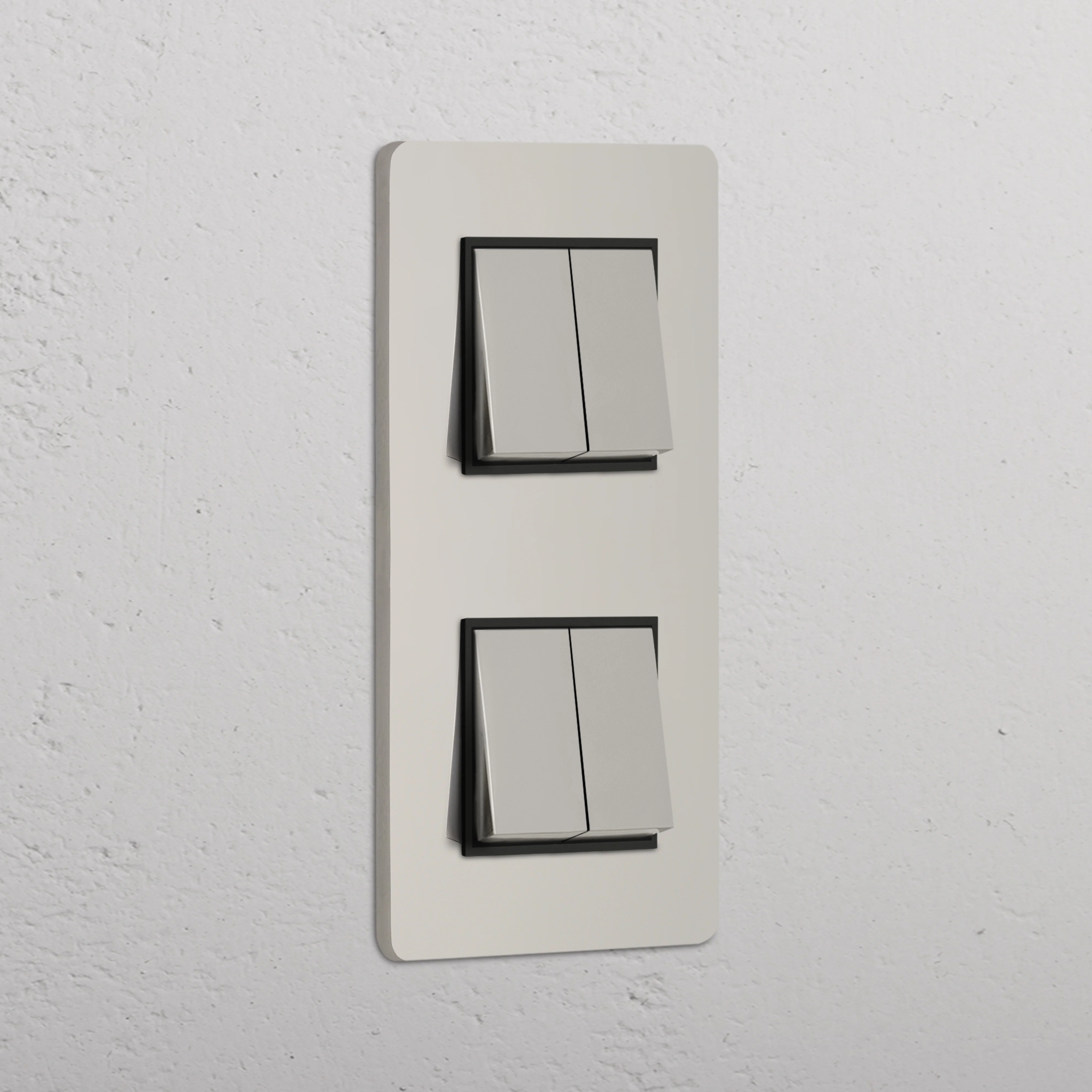 Grove Double 4x Vertical Rocker Switch - Polished Nickel | Black