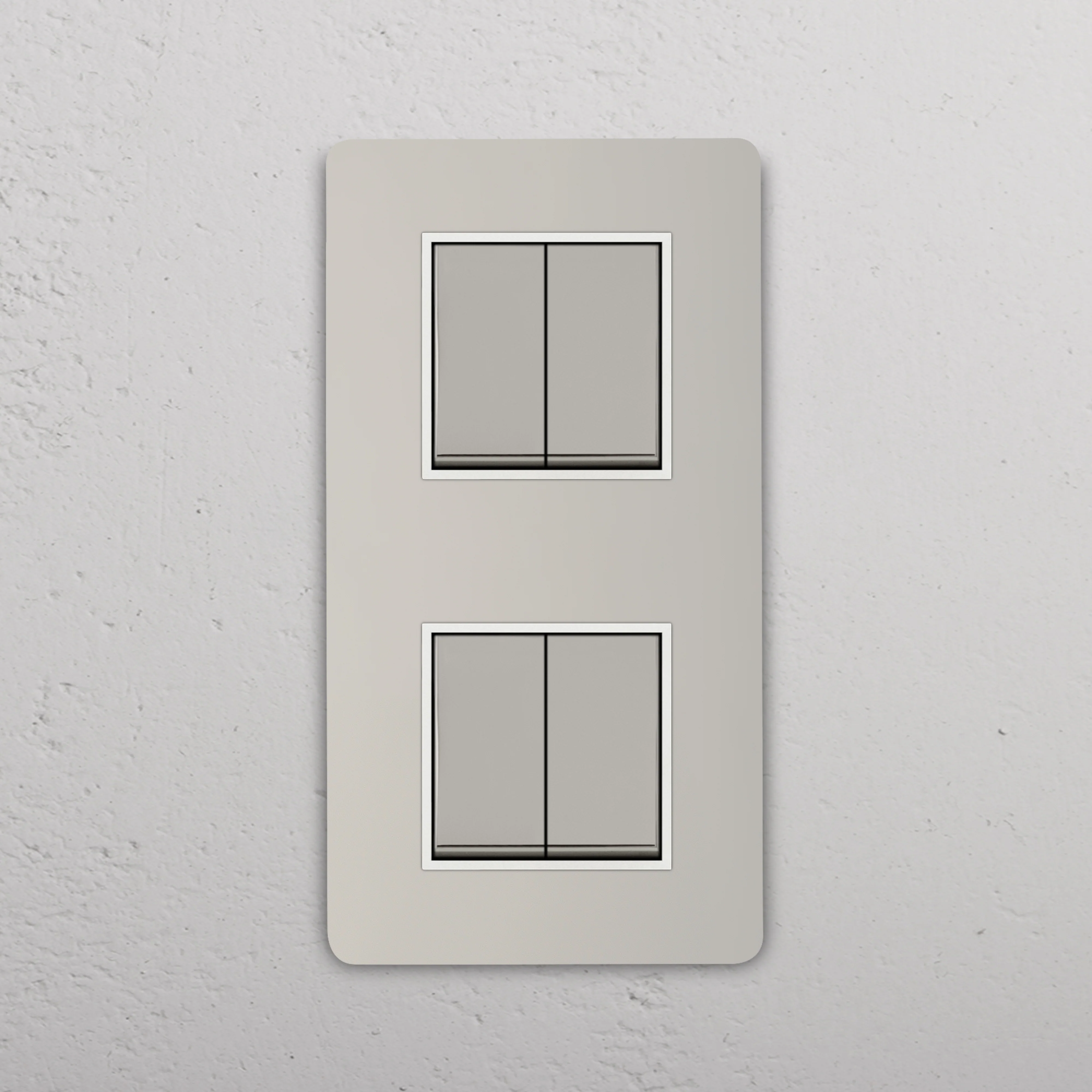 Grove Double 4x Vertical Rocker Switch - Polished Nickel | White - Image 2