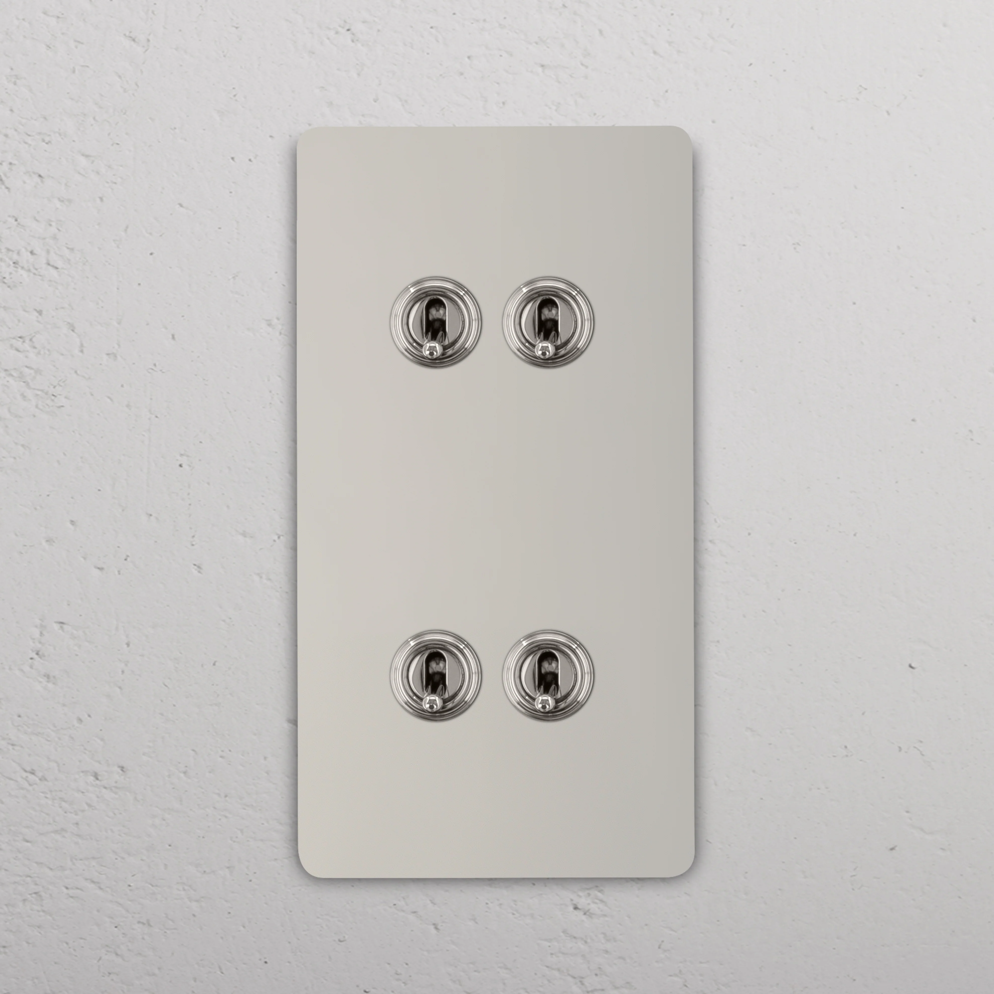 Grove Double 4x Vertical Toggle Switch - Polished Nickel - Image 2