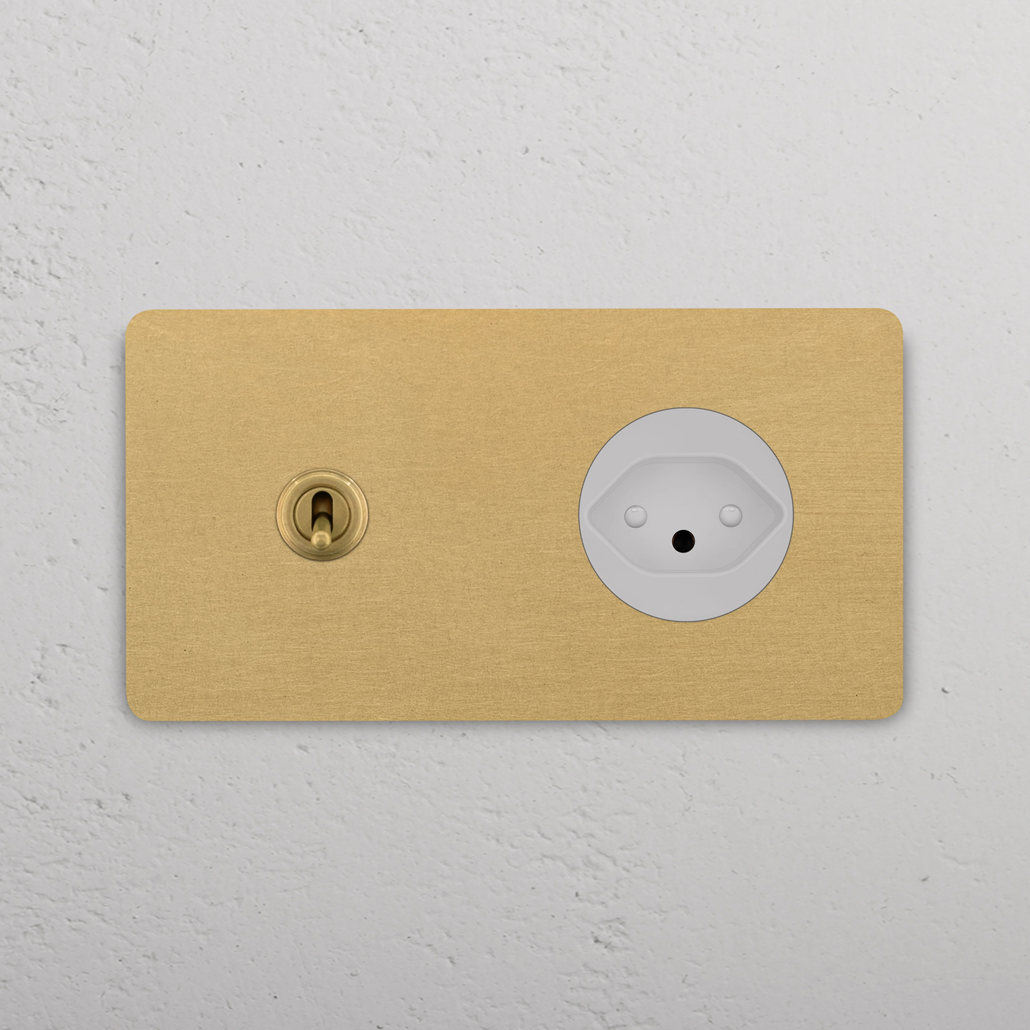 Grove Double Toggle & Swiss Type J Socket - Antique Brass | White - Image 2