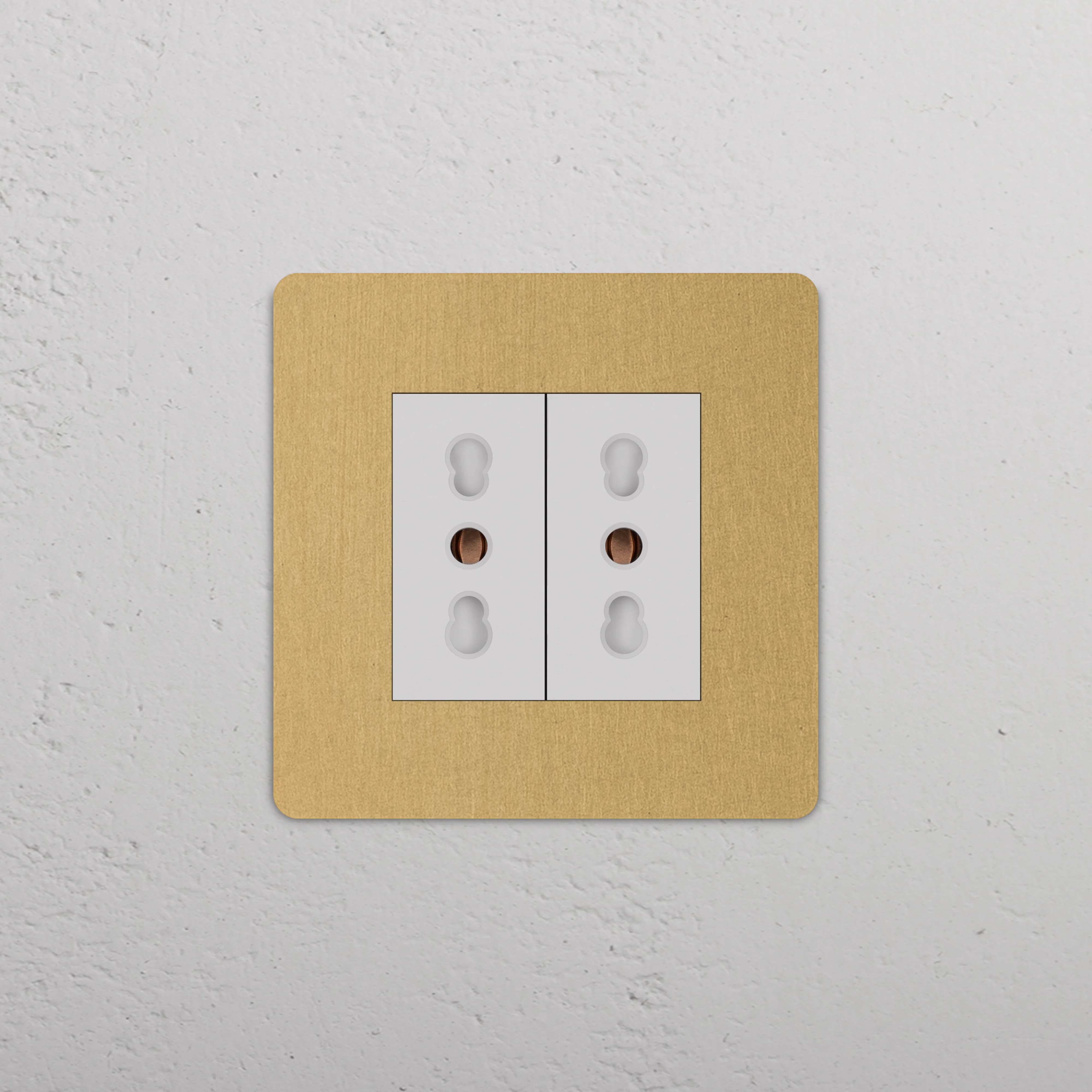 Grove Single 2x Bipasso Socket - Antique Brass | White - Image 2
