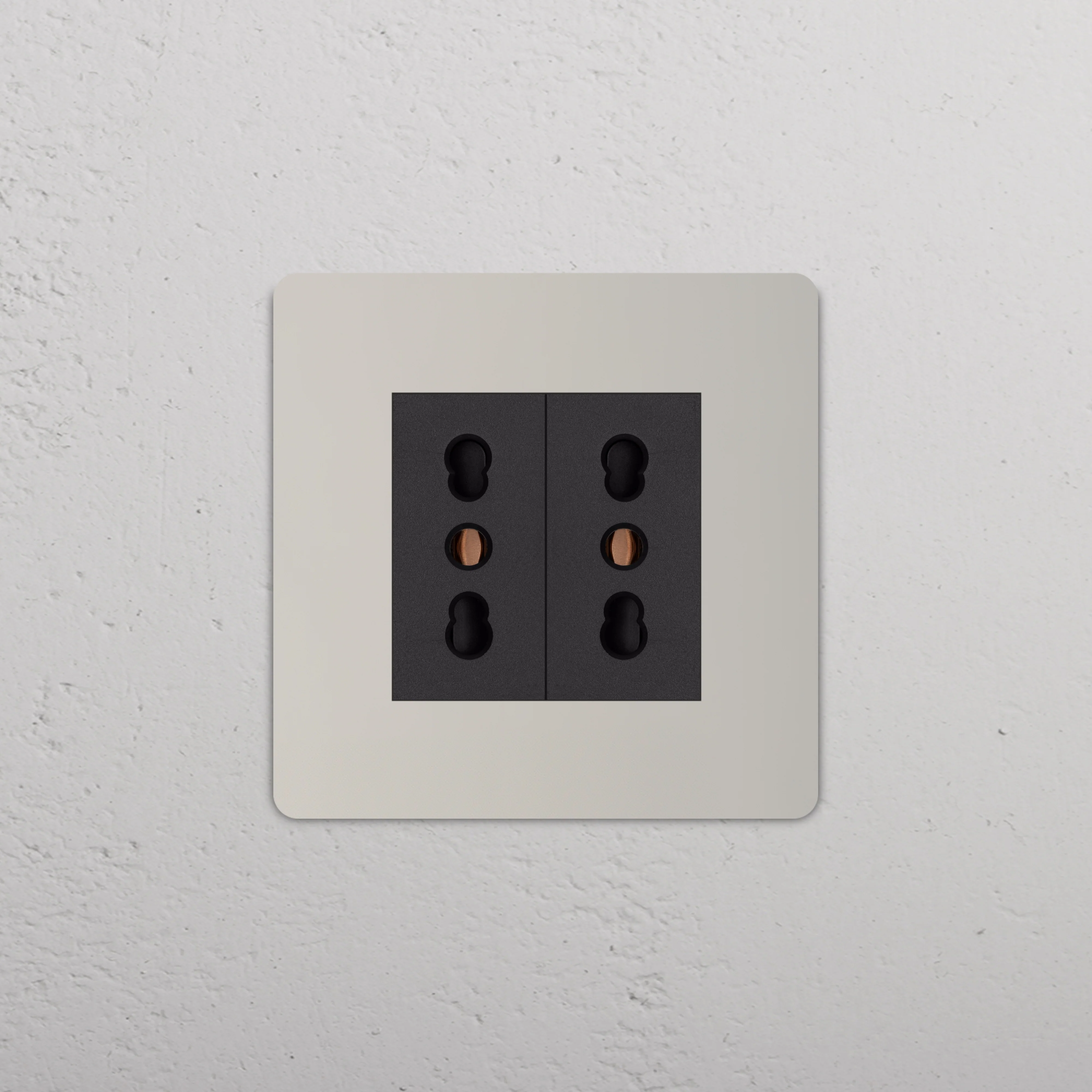 Grove Single 2x Bipasso Socket - Polished Nickel | Black - Image 2
