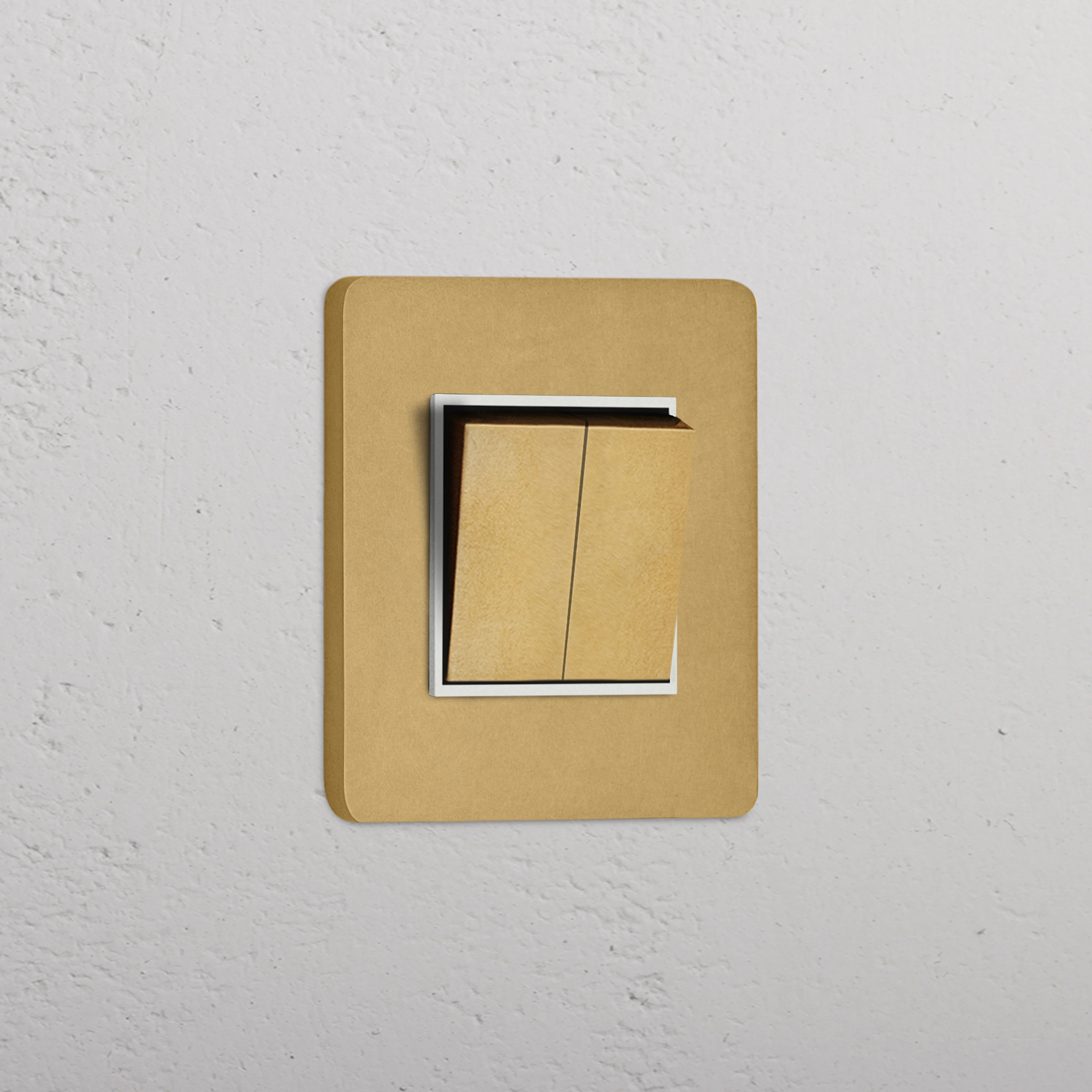 Grove Single 2x Retractive Rocker Switch - Antique Brass | White