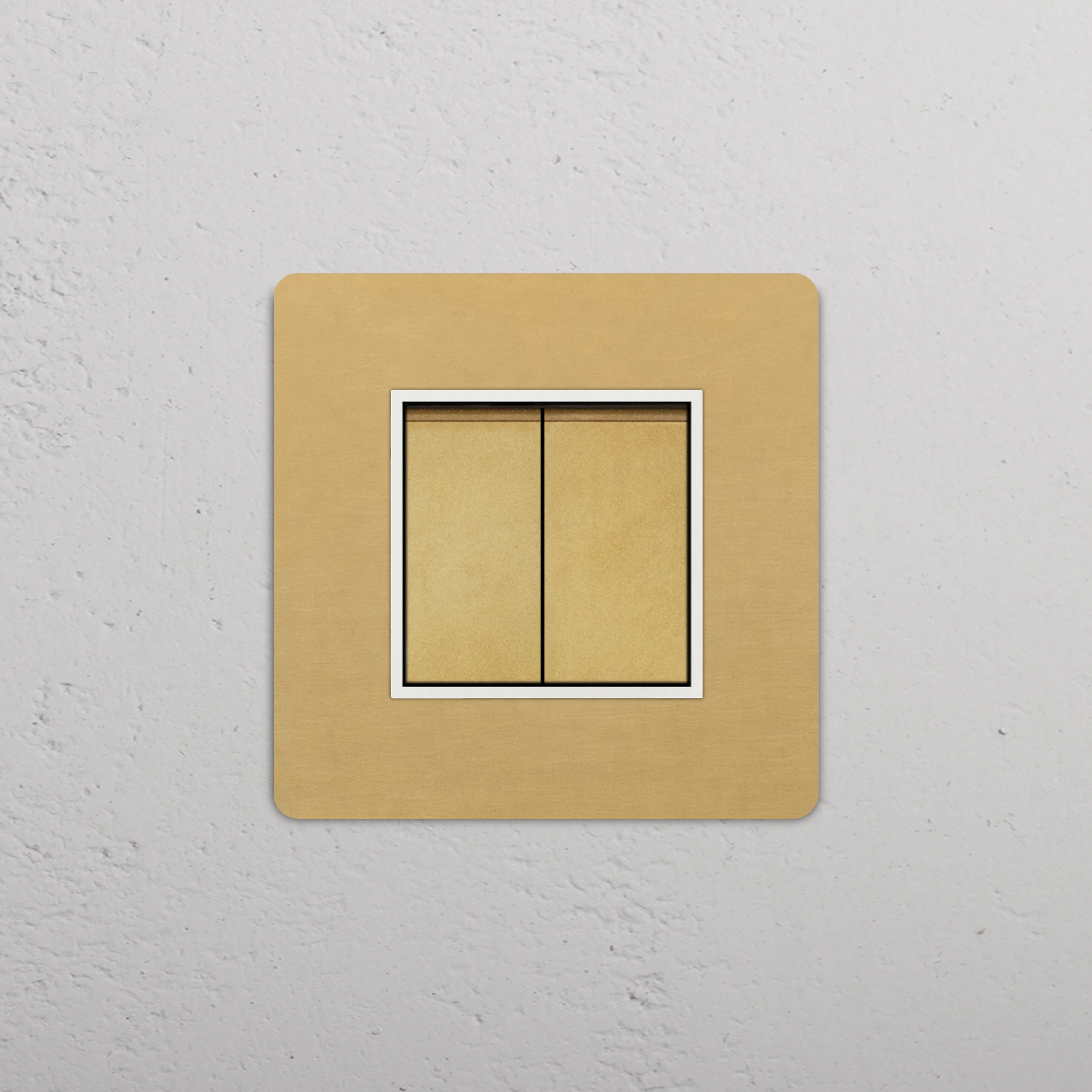 Grove Single 2x Retractive Rocker Switch - Antique Brass | White - Image 2