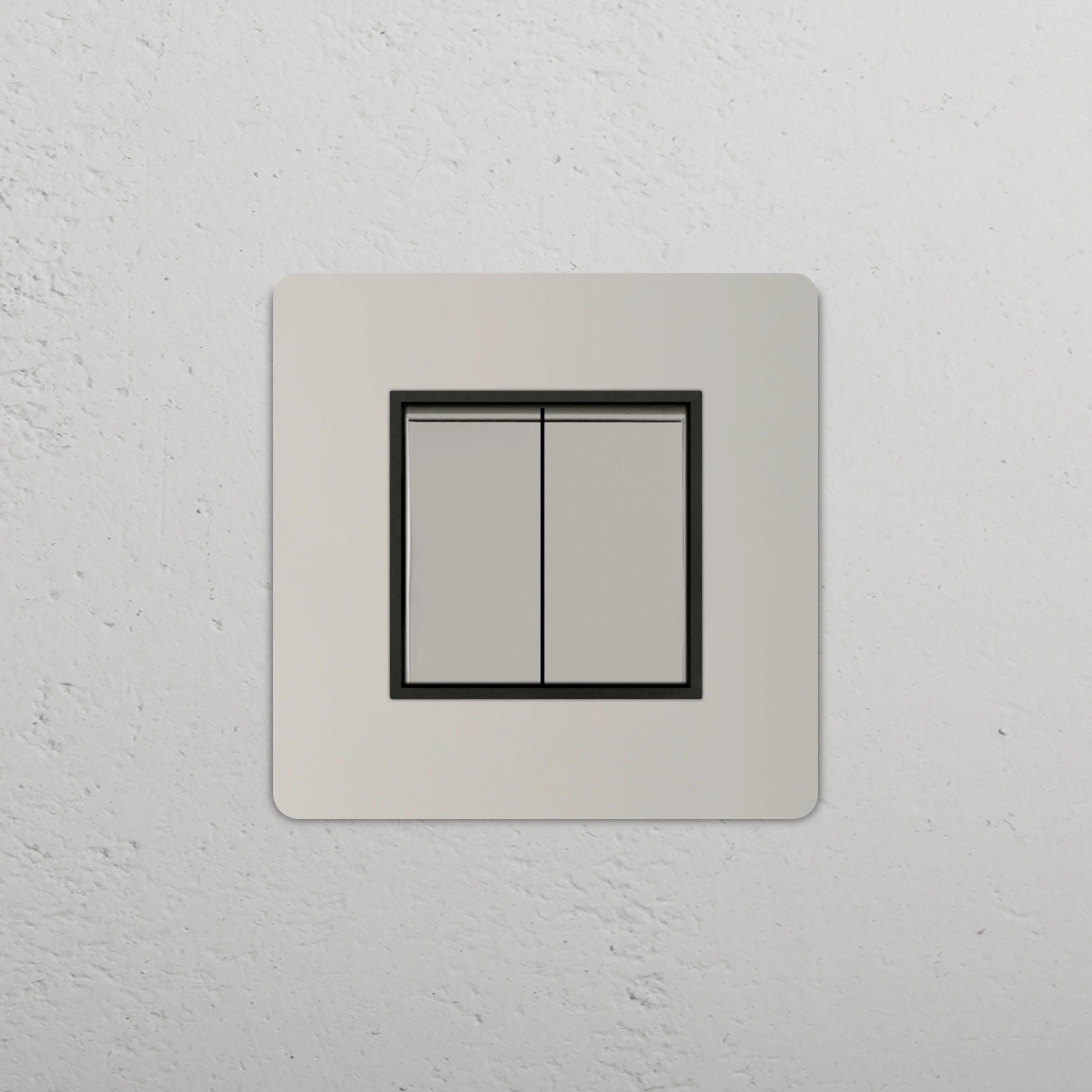 Grove Single 2x Retractive Rocker Switch - Polished Nickel | Black - Image 2