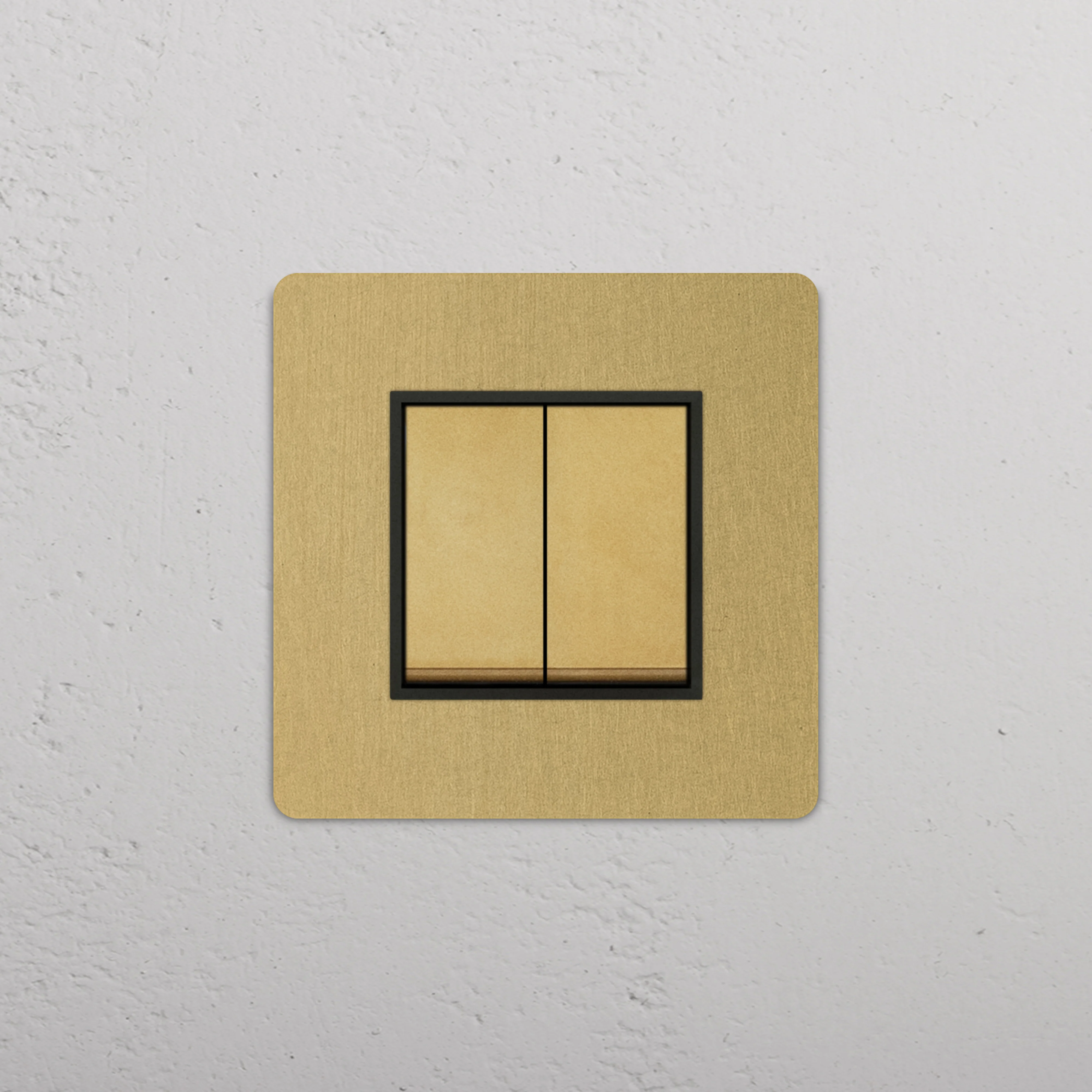 Grove Single 2x Rocker Switch - Antique Brass | Black - Image 2