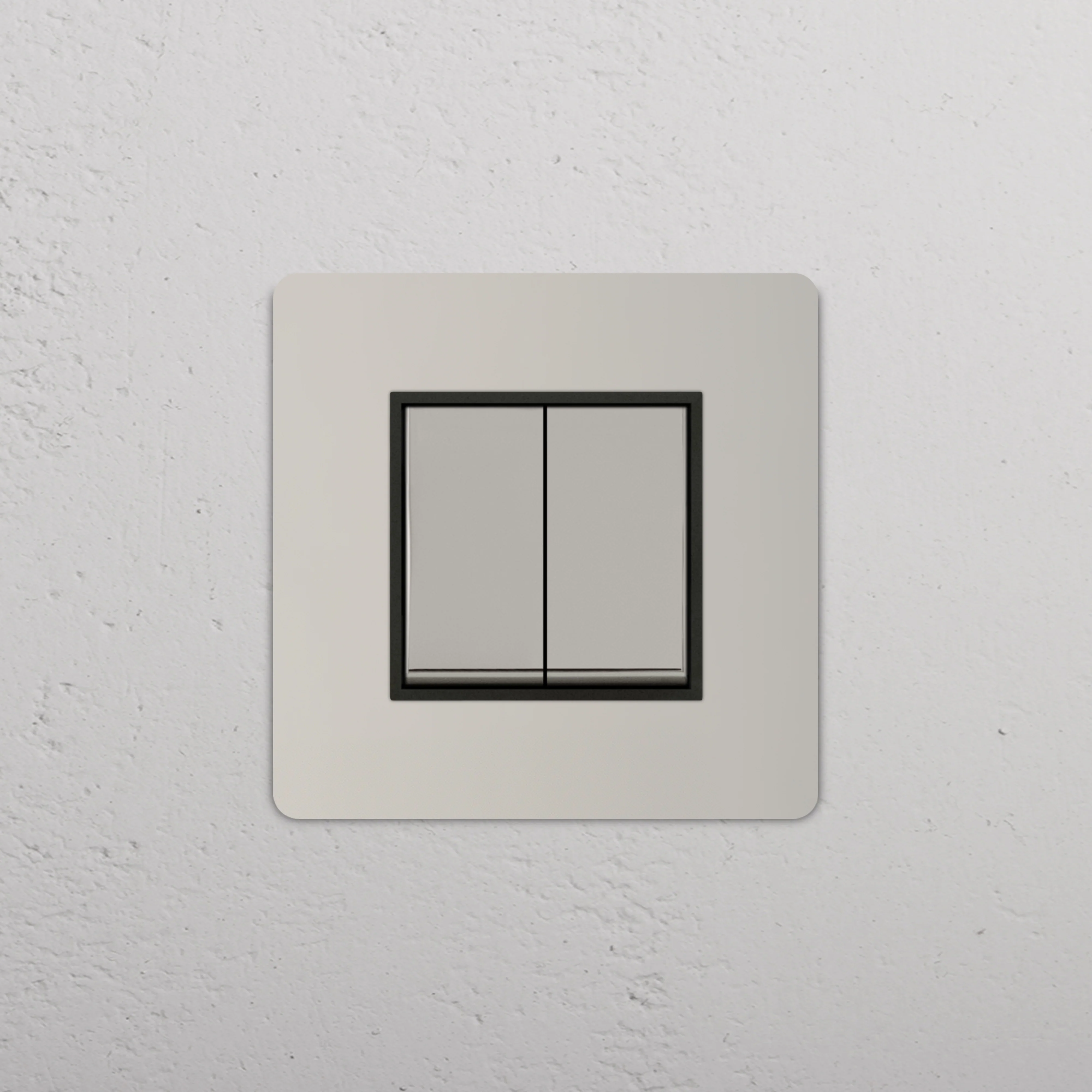 Grove Single 2x Rocker Switch - Polished Nickel | Black - Image 2