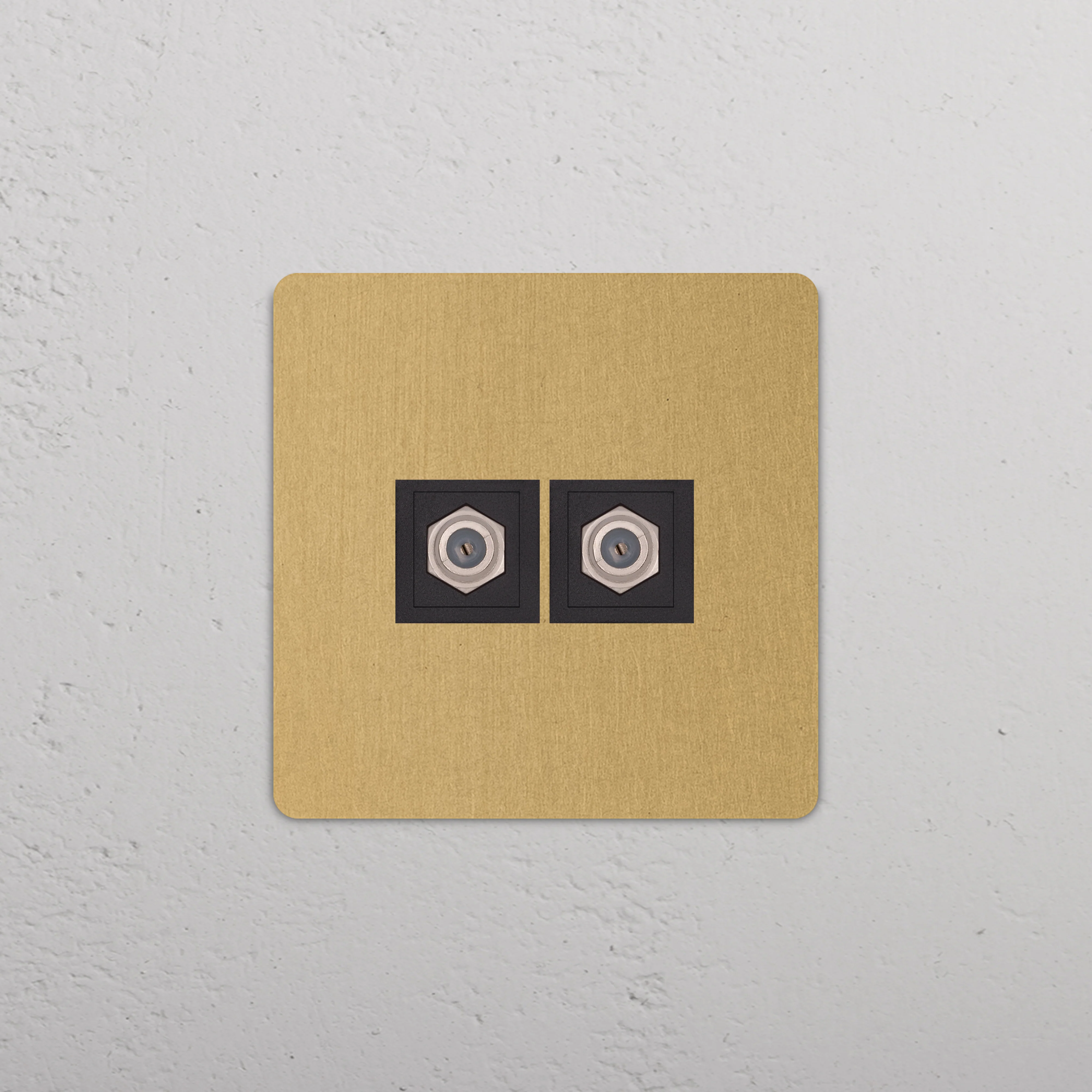 Grove Single 2x Satellite Socket - Antique Brass | Black - Image 2