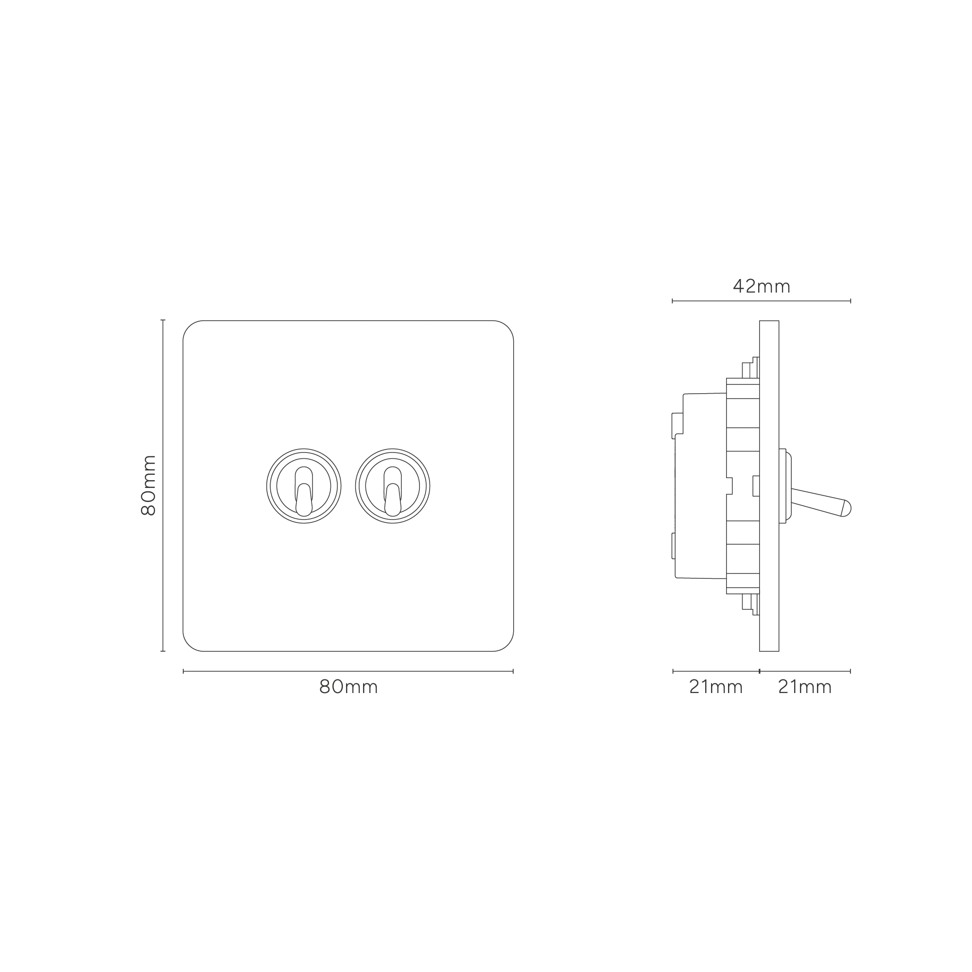 Grove Single 2x Toggle Switch - Polished Nickel - Image 3