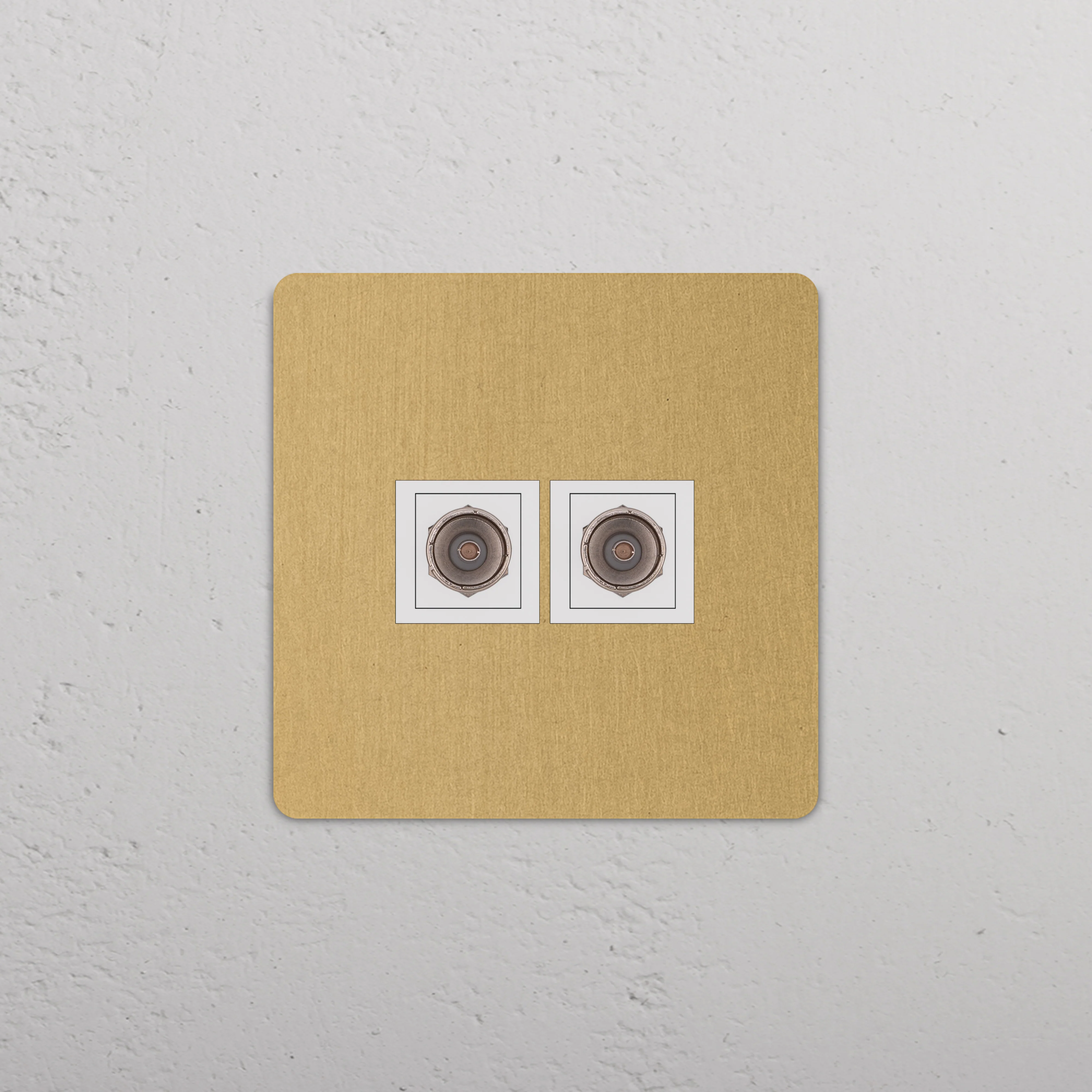 Grove Single 2x TV Socket - Antique Brass | White - Image 2