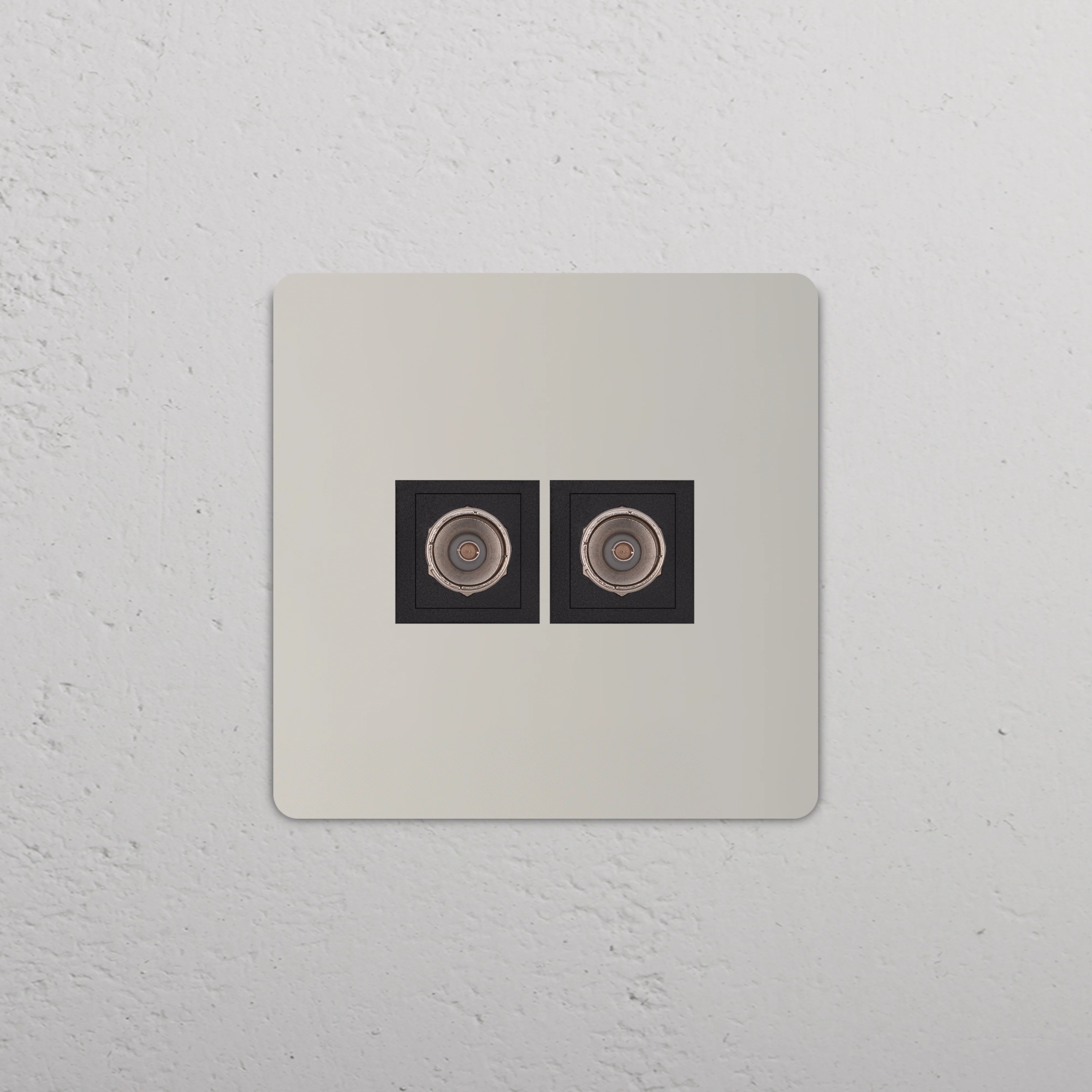 Grove Single 2x TV Socket - Polished Nickel | Black - Image 2