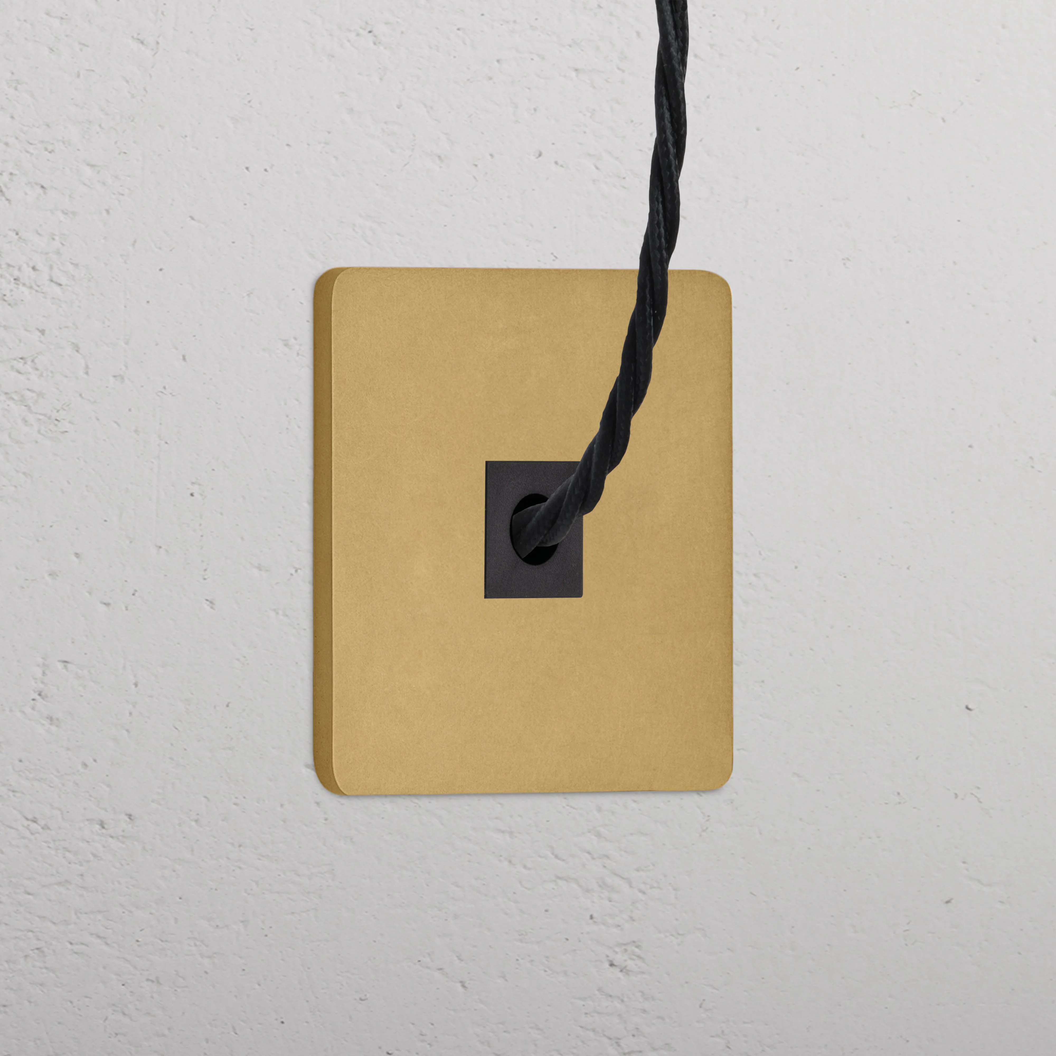Grove Single Cable Outlet - Antique Brass | Black