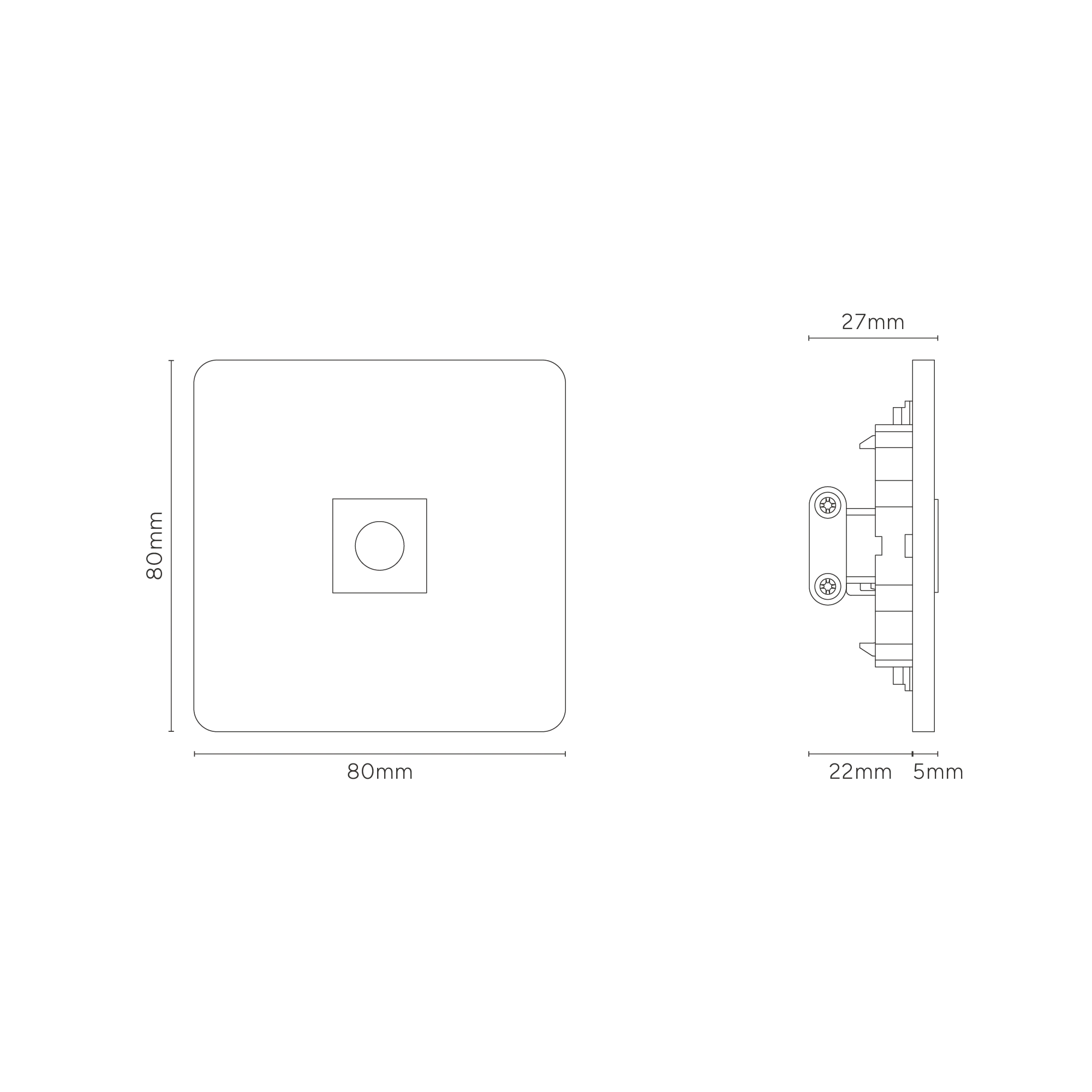 Grove Single Cable Outlet - Bronze | Black - Image 3