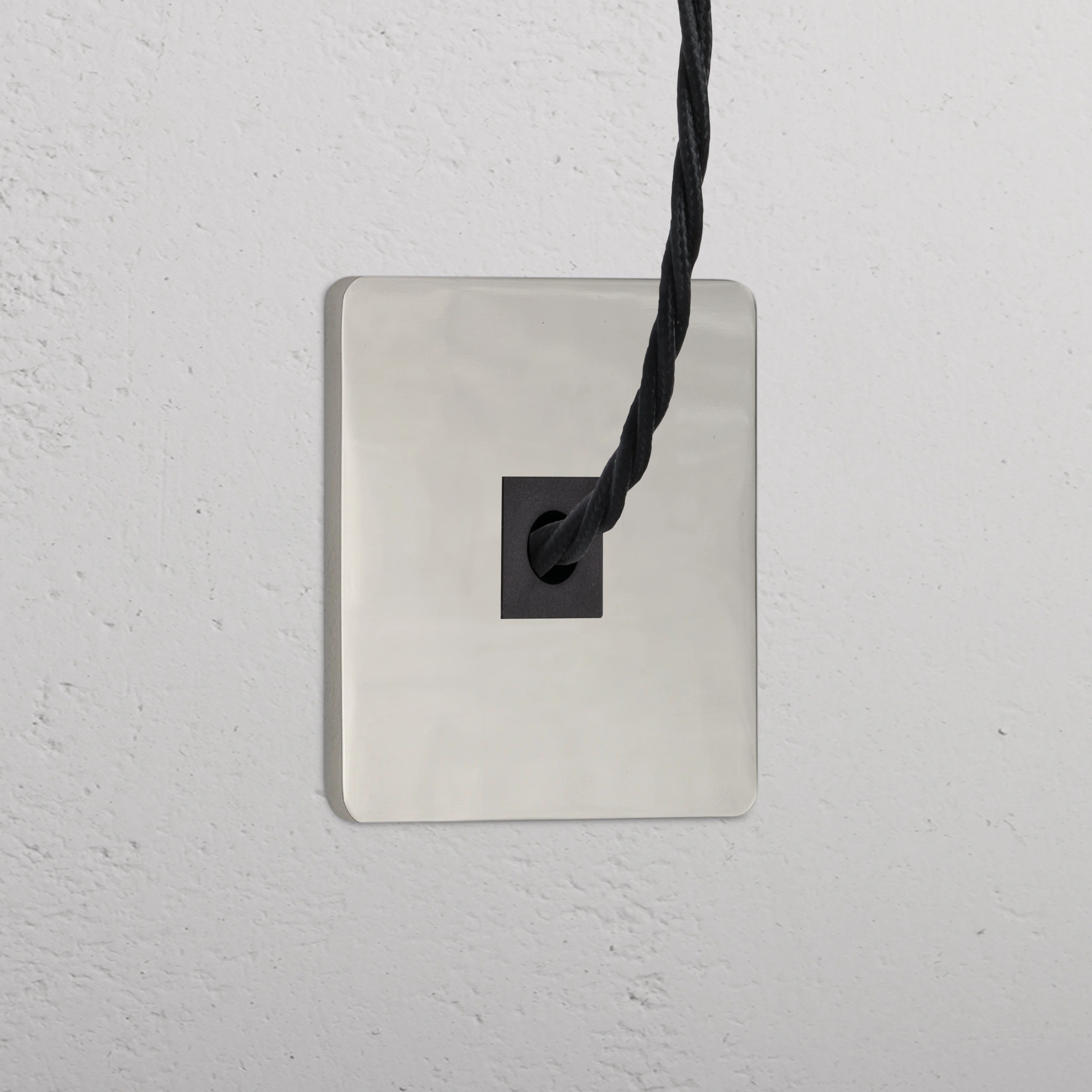 Grove Single Cable Outlet - Polished Nickel | Black
