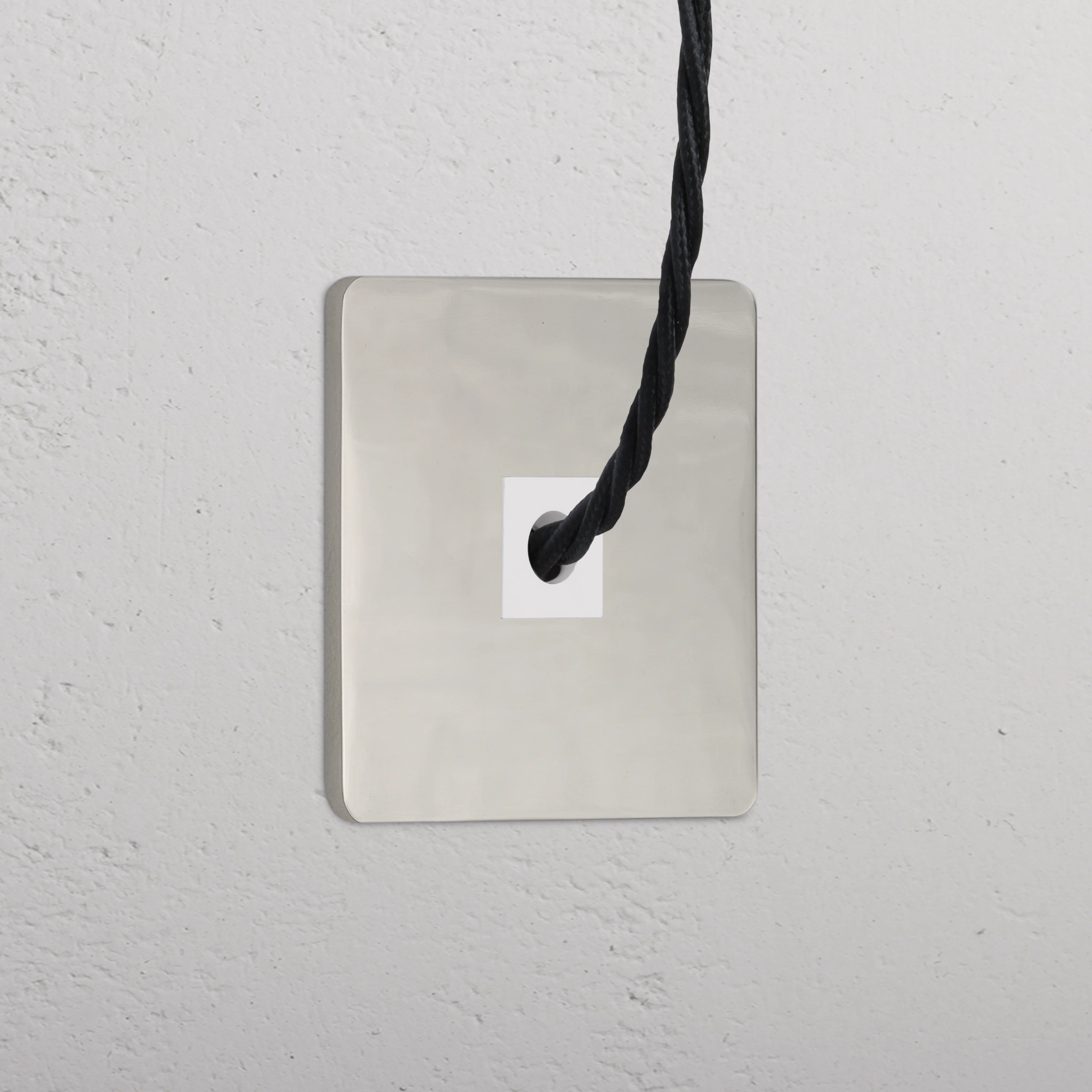 Grove Single Cable Outlet - Polished Nickel | White