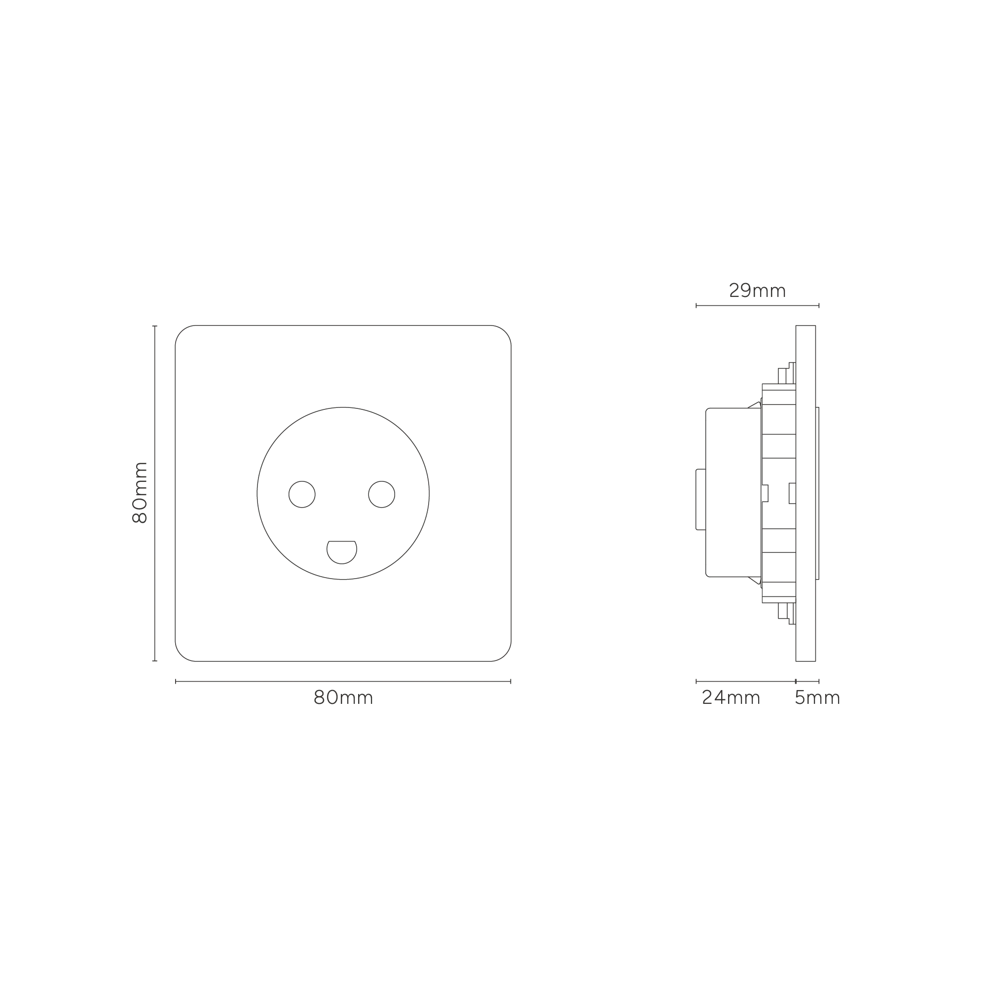Grove Single Danish Type K Socket - Polished Nickel | Black - Image 3