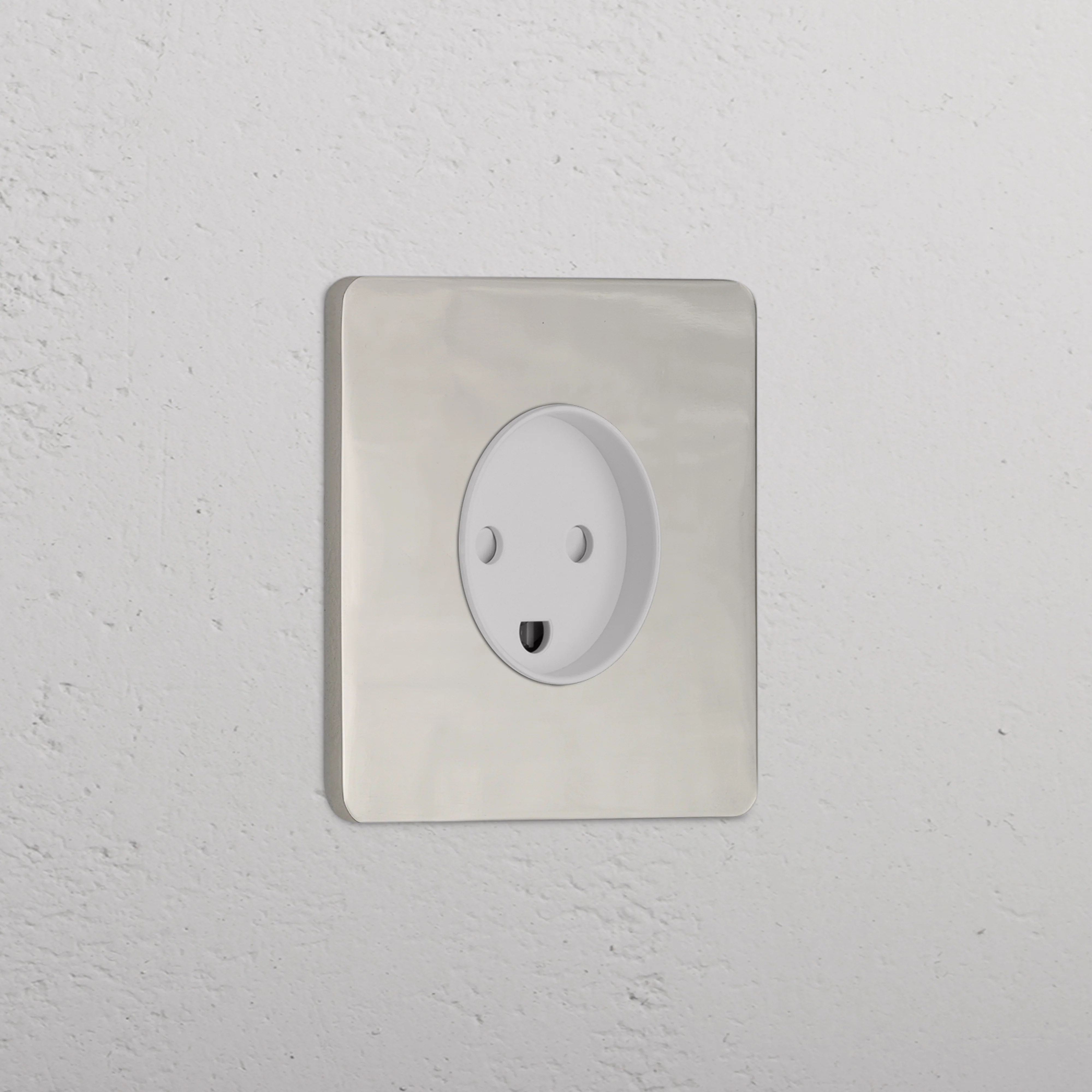 Grove Single Danish Type K Socket - Polished Nickel | White