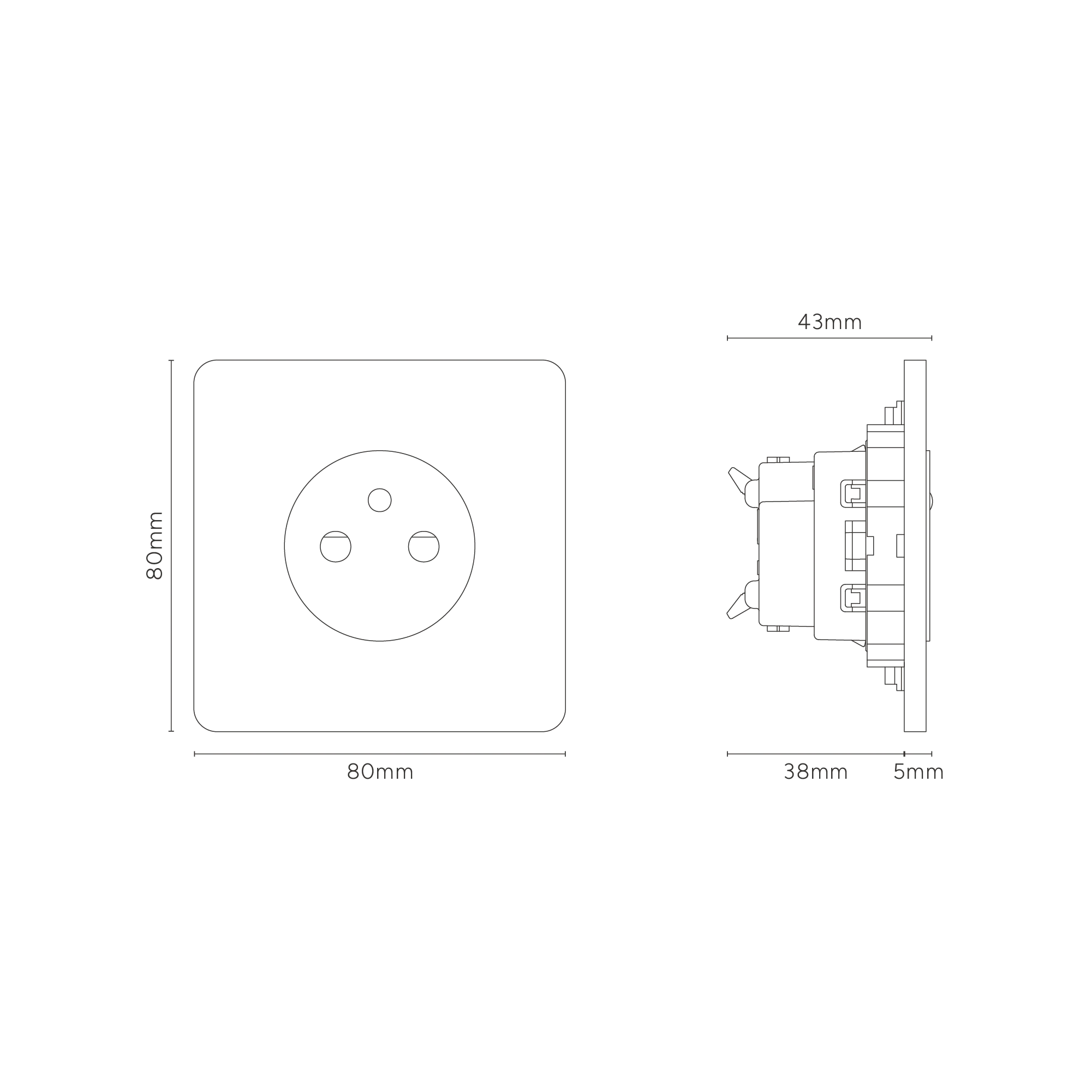Grove Single French/Belgian Type E Socket - Bronze | Black - Image 3