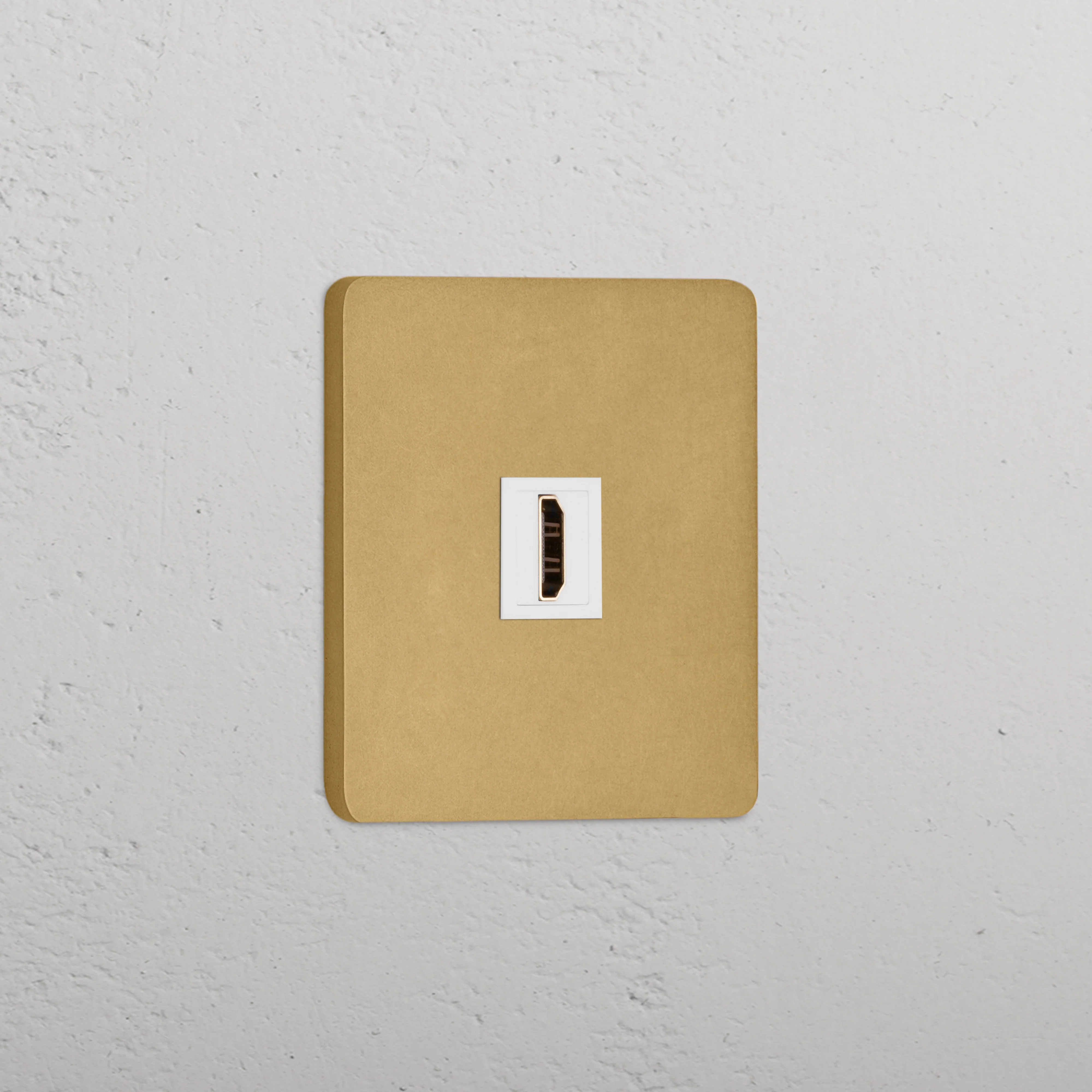 Grove Single HDMI Socket - Antique Brass | White
