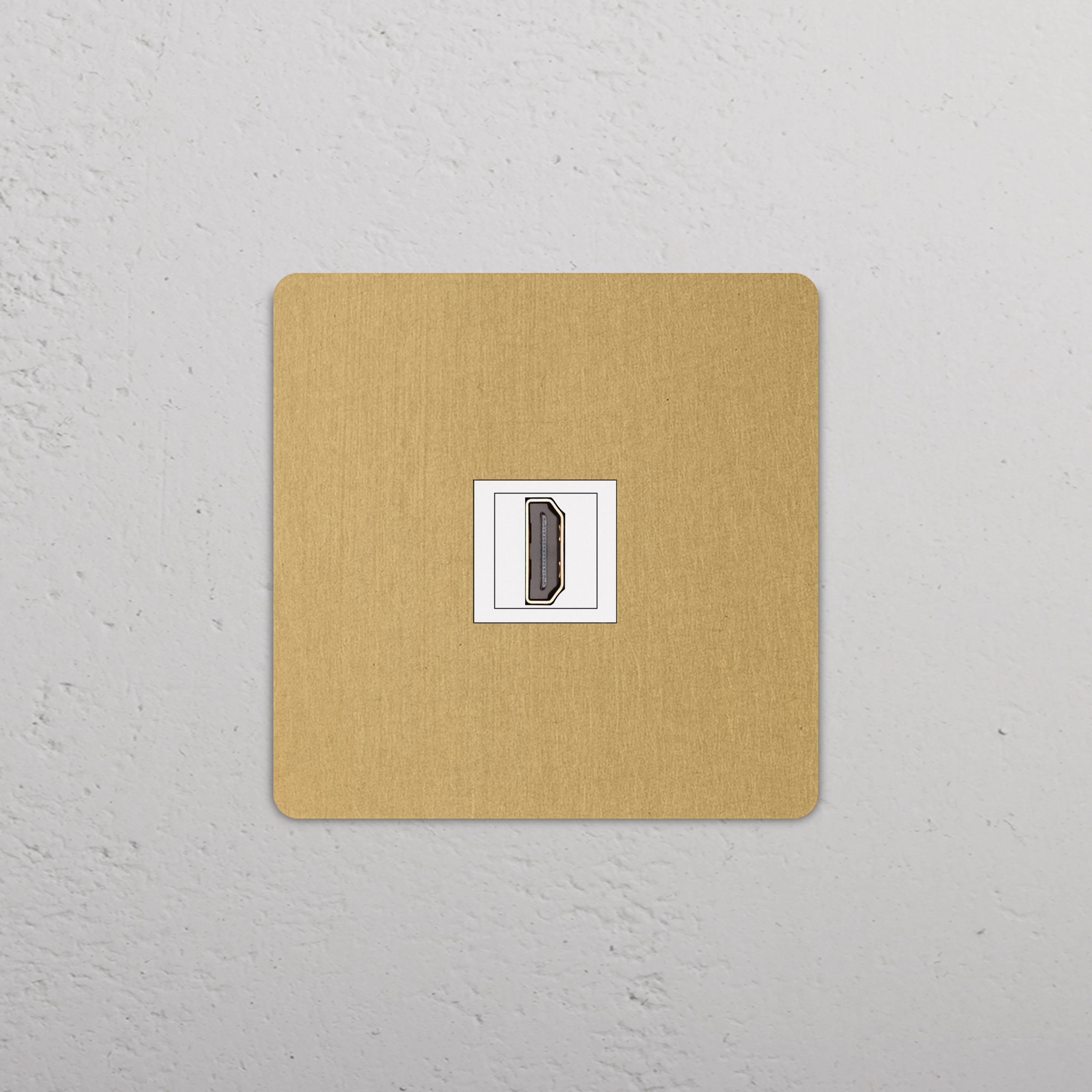 Grove Single HDMI Socket - Antique Brass | White - Image 2