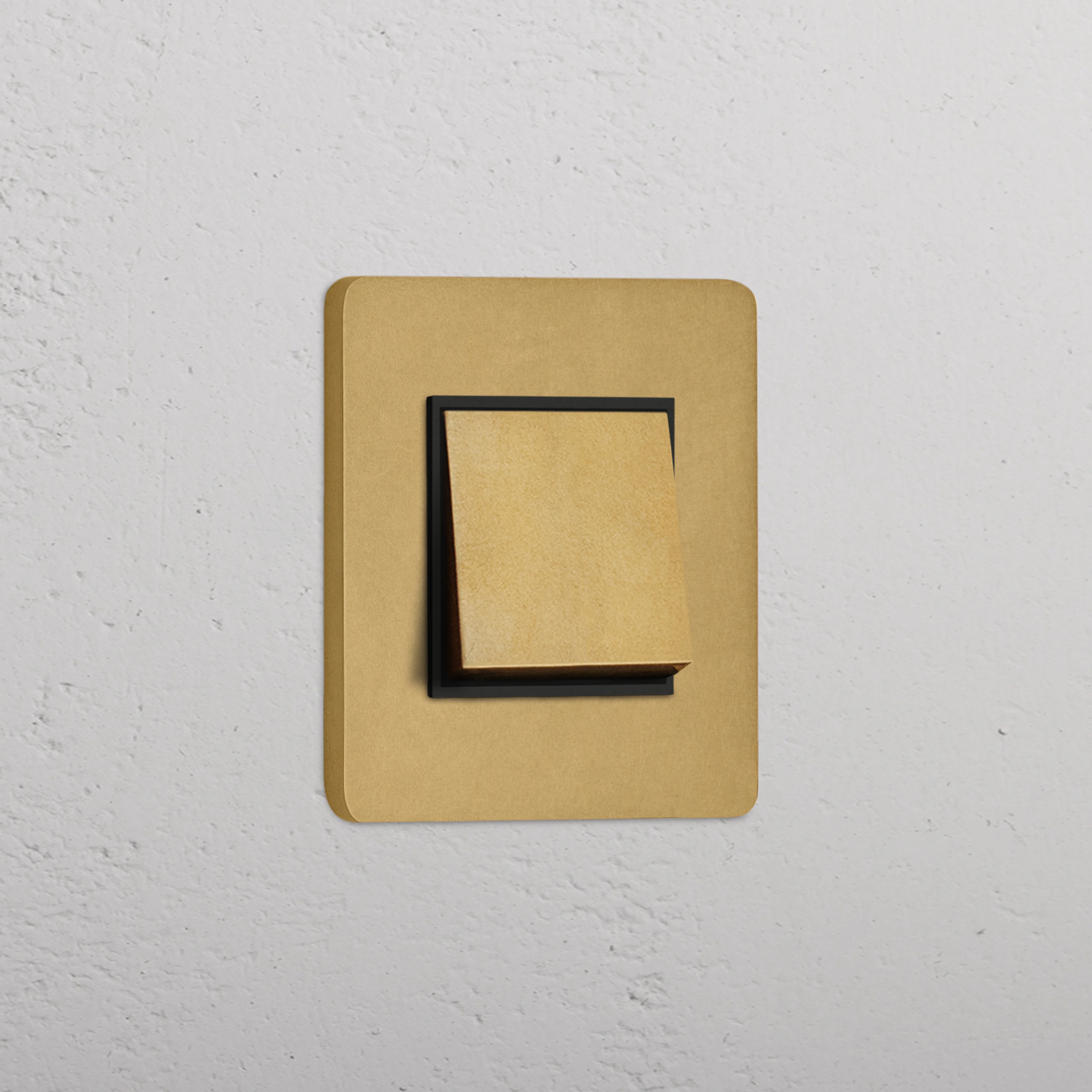 Grove Single Intermediate Rocker Switch - Antique Brass | Black