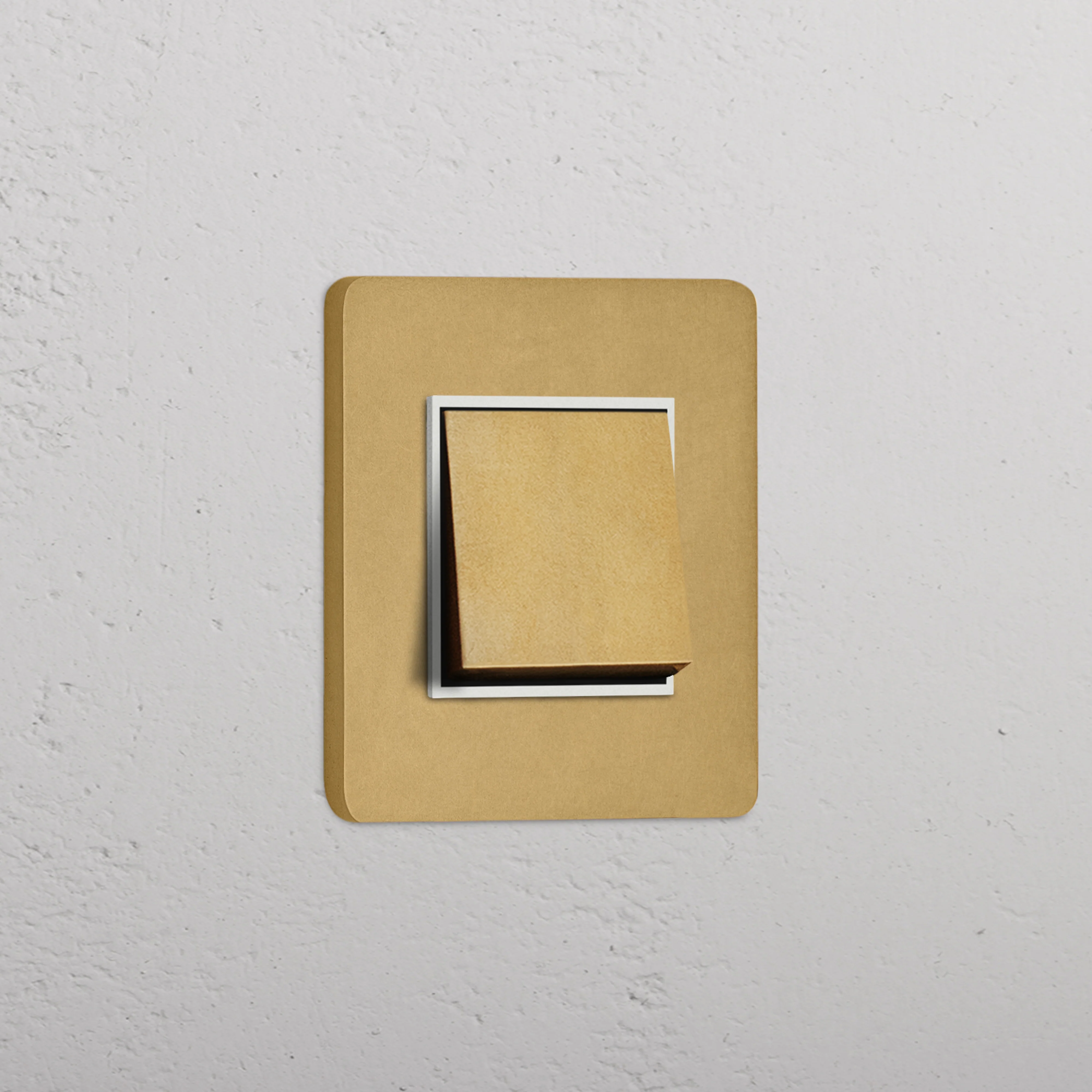 Grove Single Intermediate Rocker Switch - Antique Brass | White