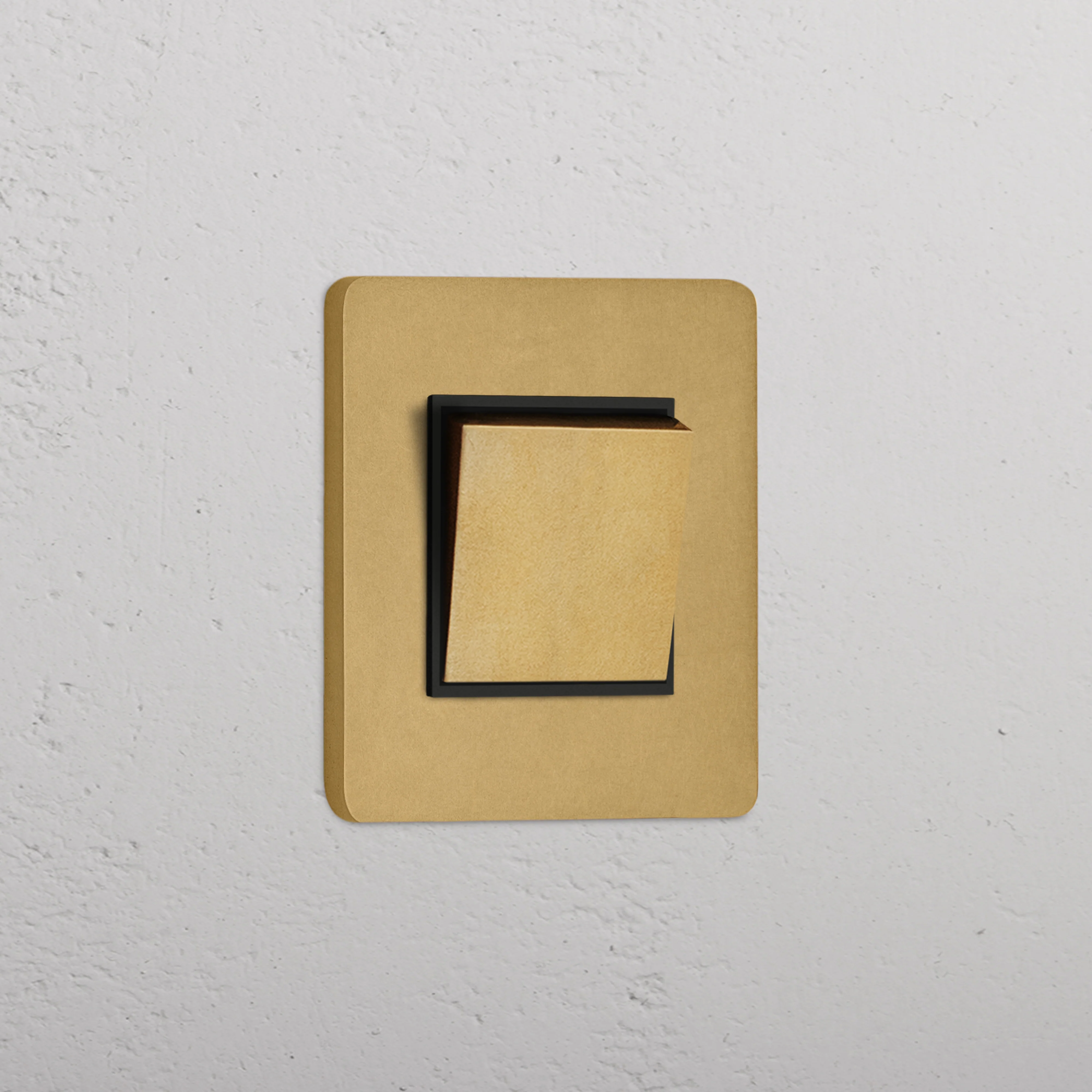 Grove Single Retractive Rocker Switch - Antique Brass | Black