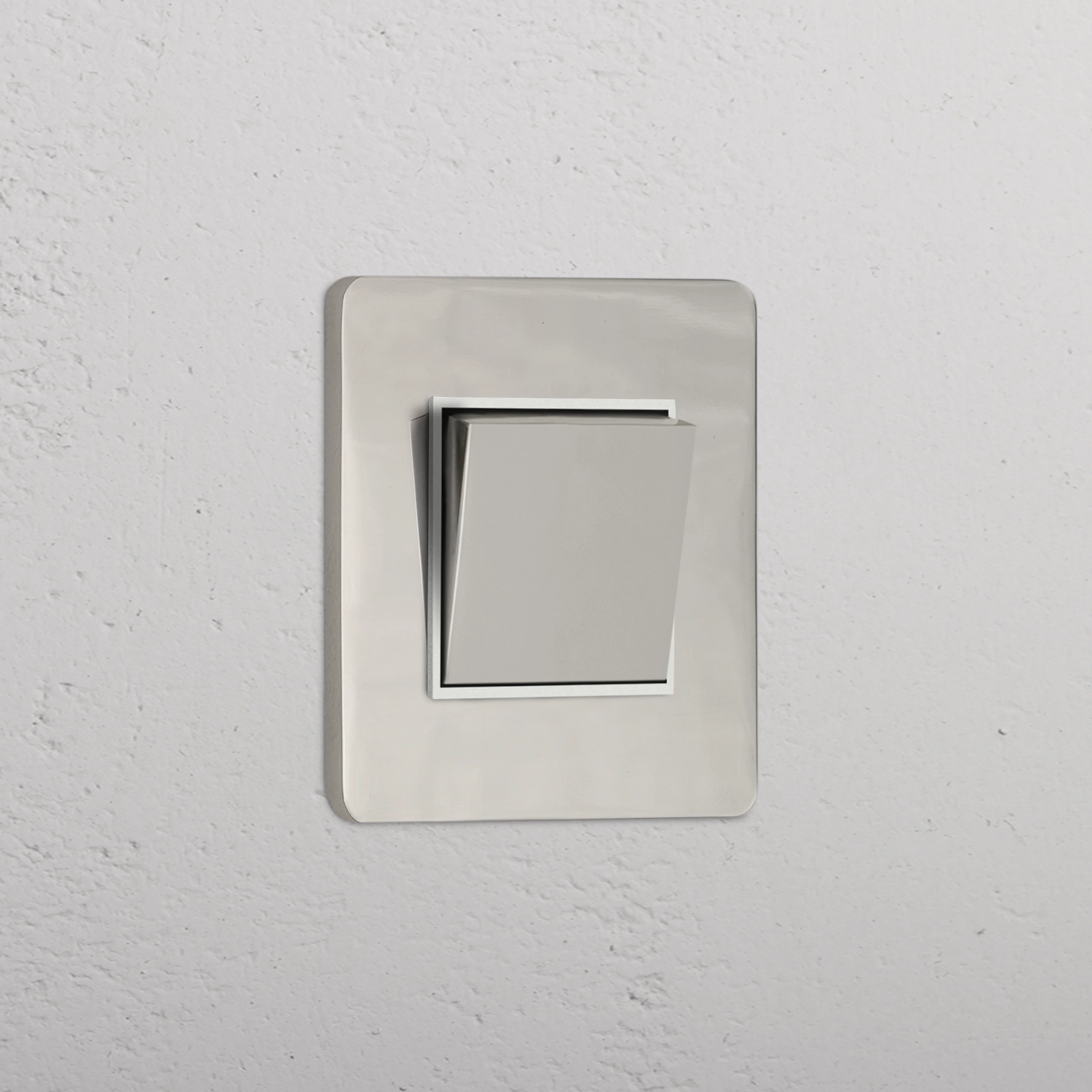 Grove Single Retractive Rocker Switch - Polished Nickel | White