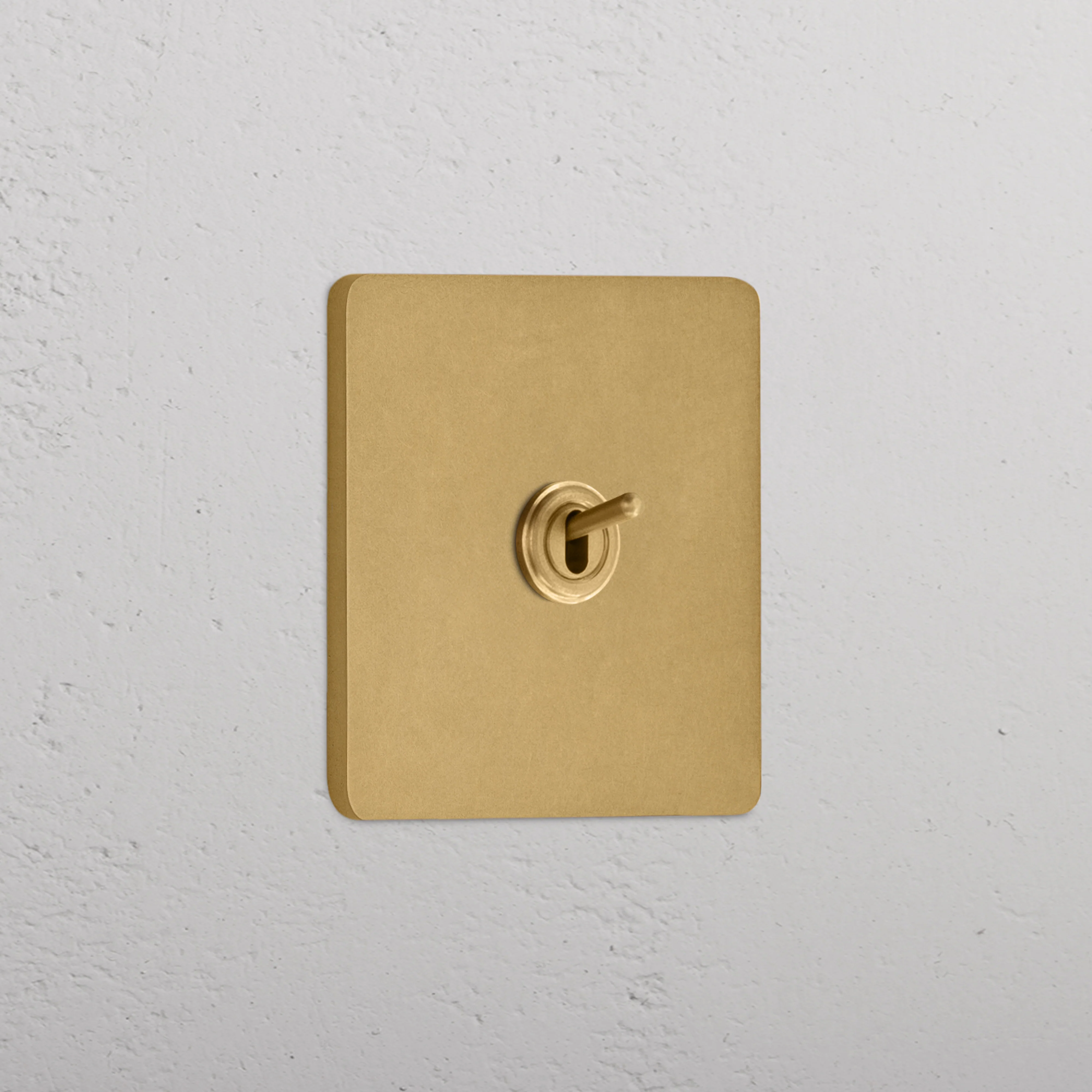 Grove Single Retractive Toggle Switch - Antique Brass
