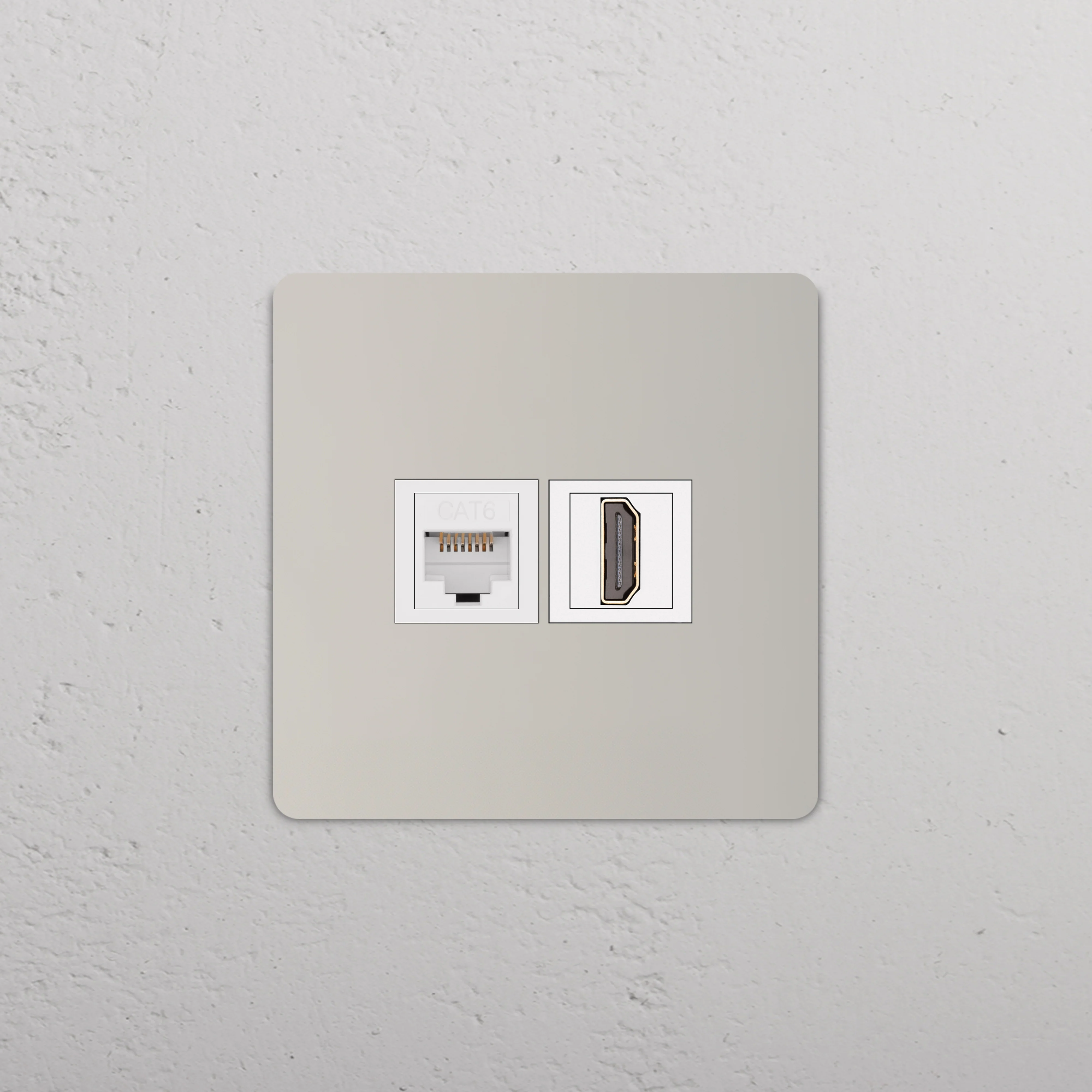 Grove Single RJ45 & HDMI Socket - Polished Nickel | White - Image 2
