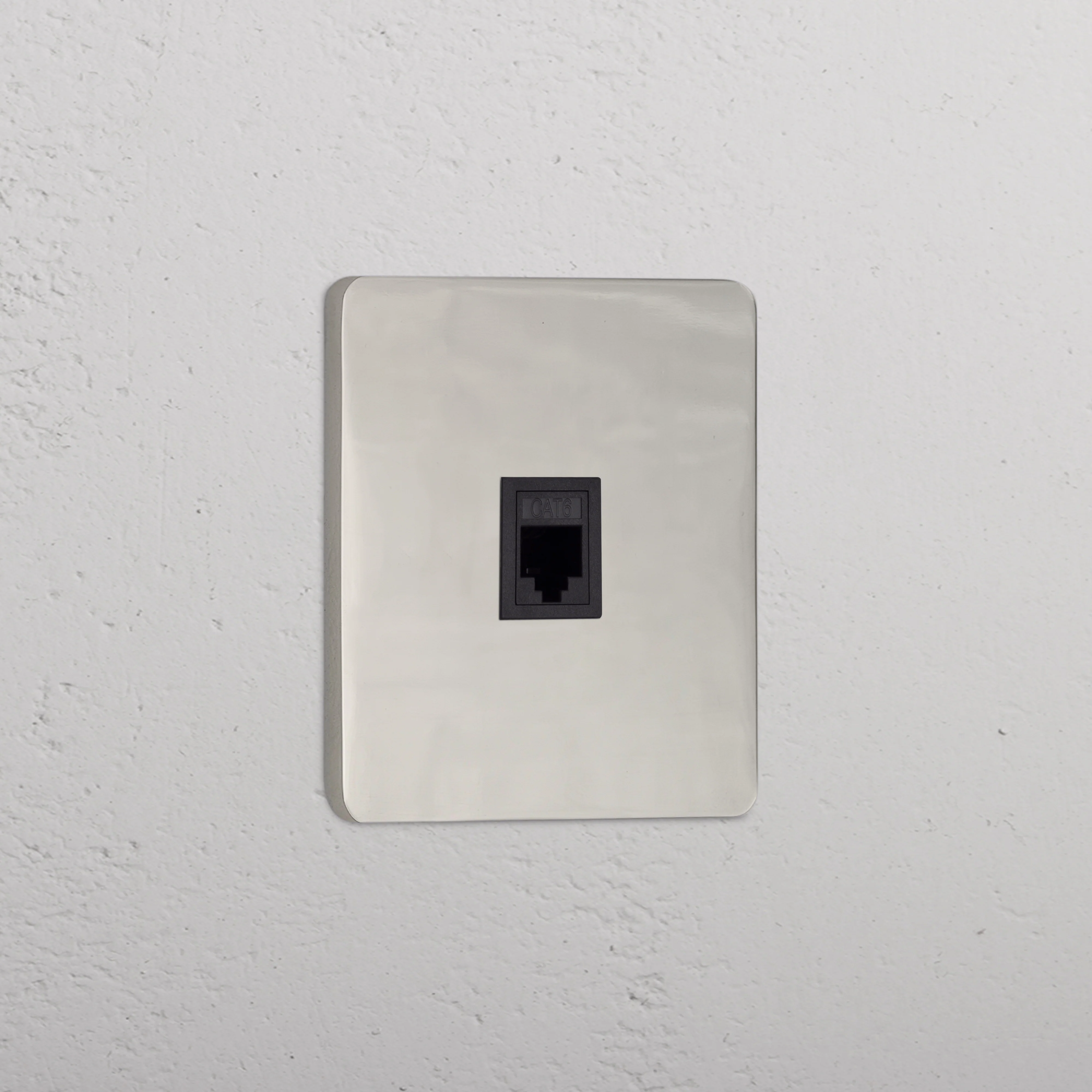 Grove Single RJ45 Socket - Polished Nickel | Black