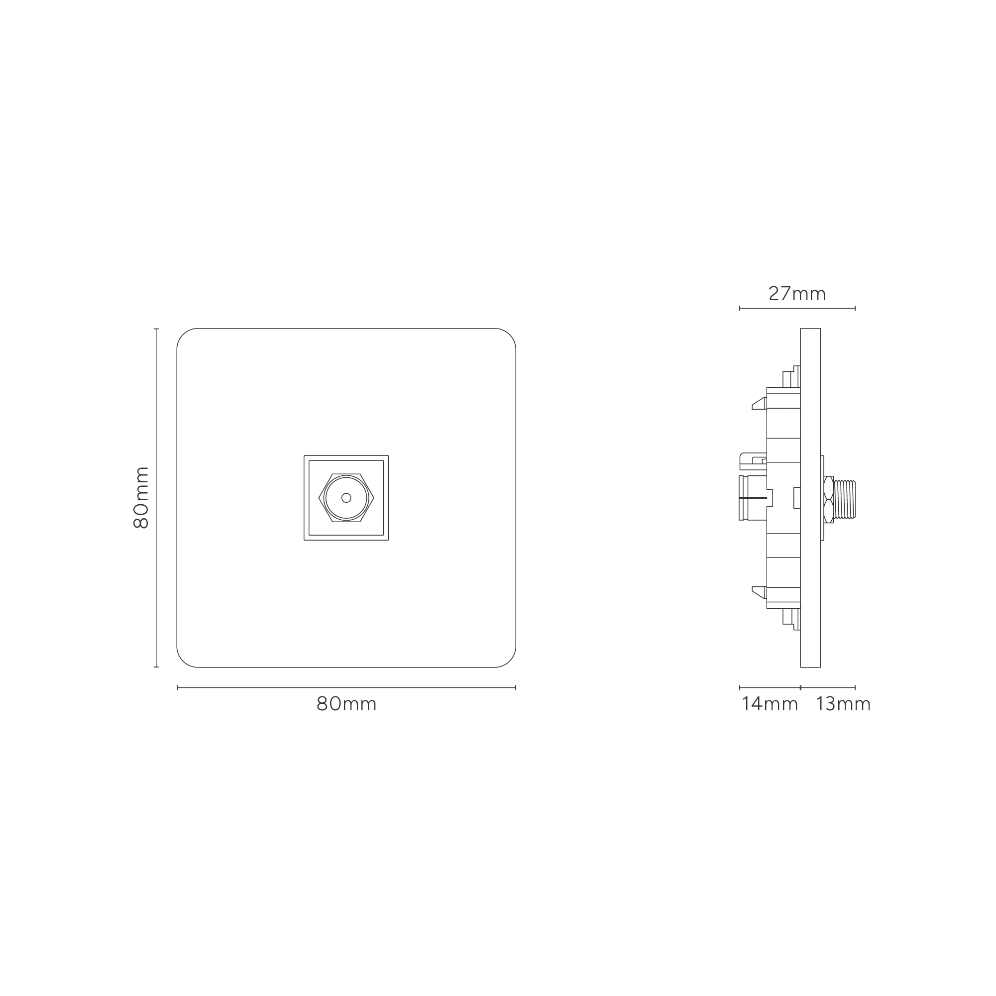 Grove Single Satellite Socket - Antique Brass | White - Image 3