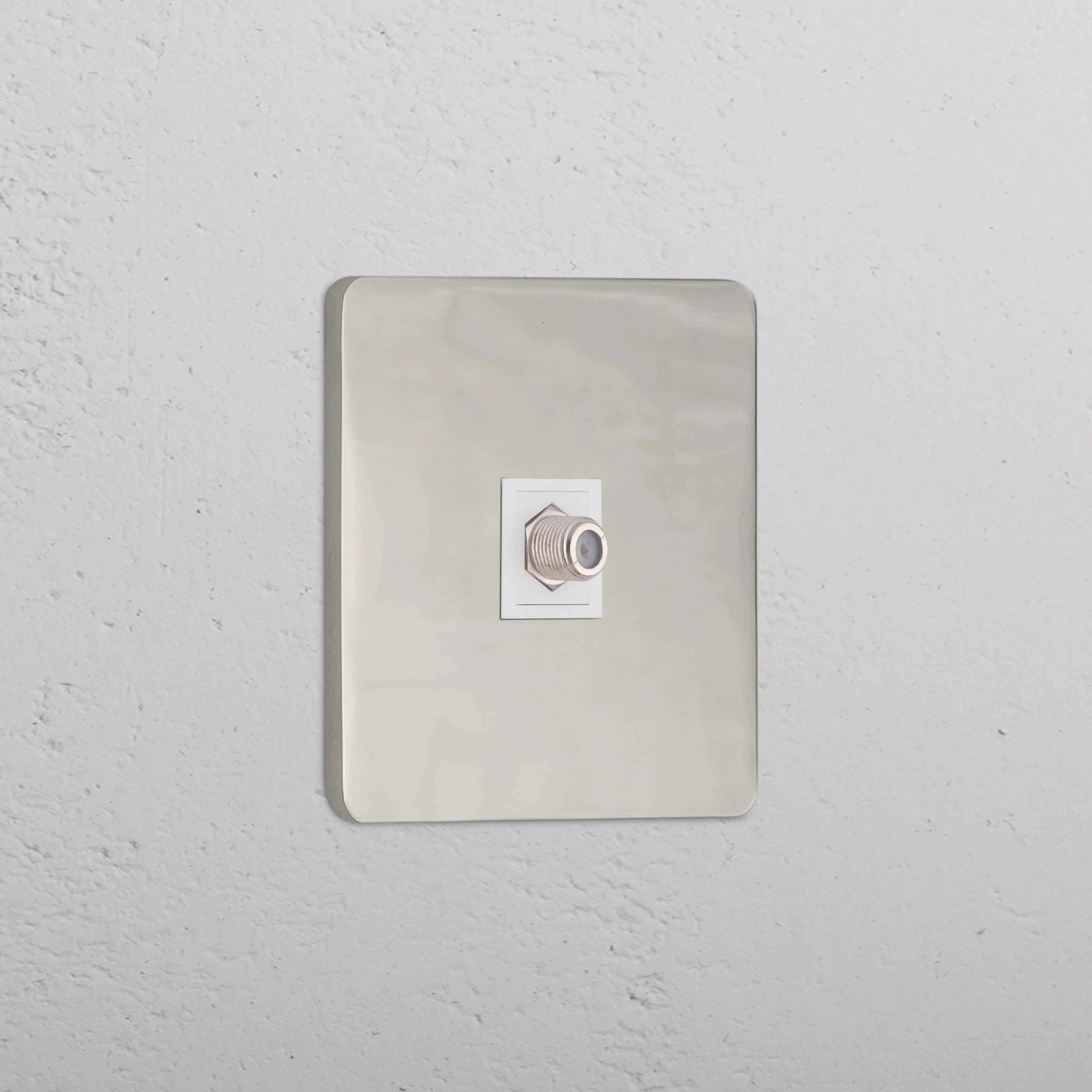 Grove Single Satellite Socket - Polished Nickel | White
