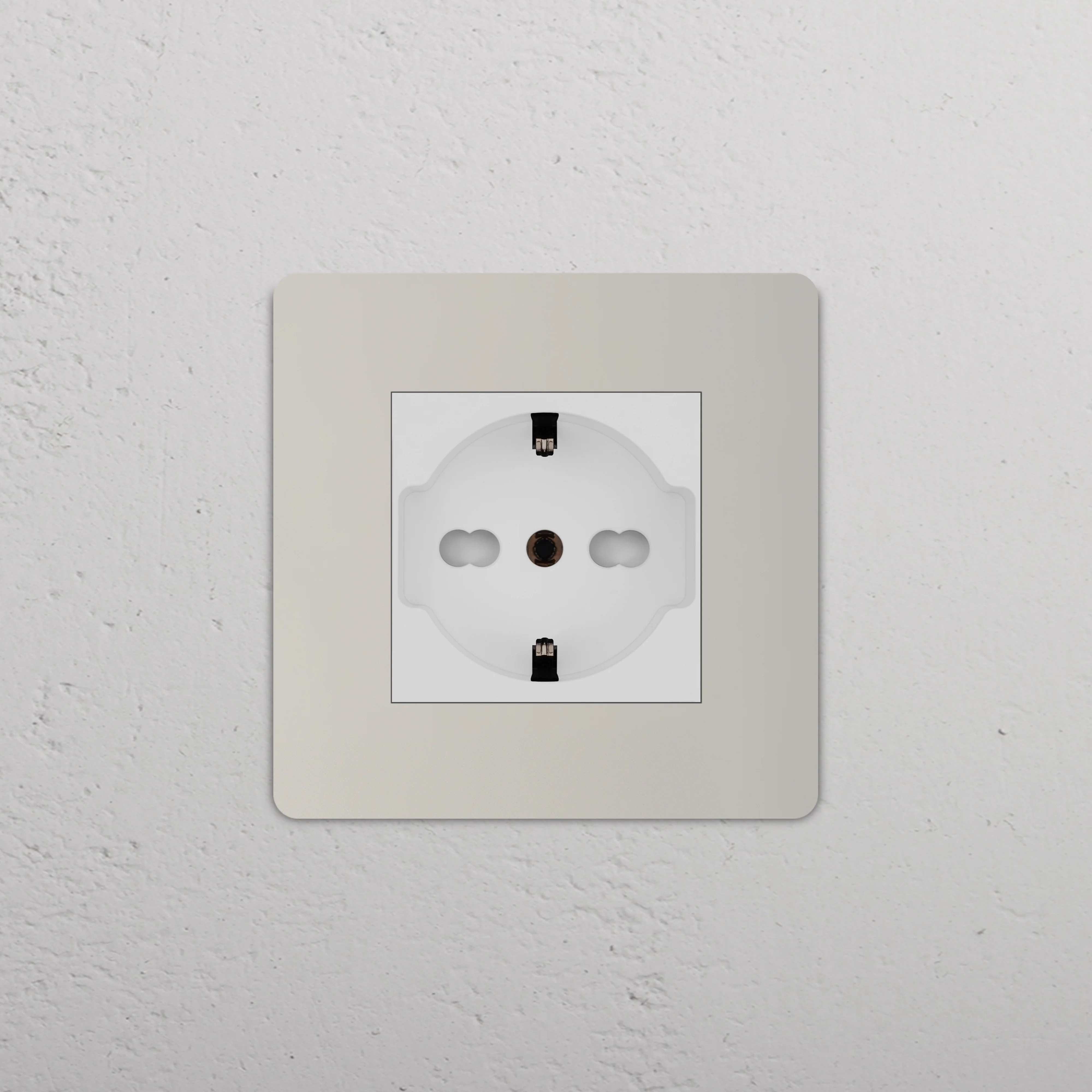 Grove Single Schuko/Bipasso Socket - Polished Nickel | White - Image 2
