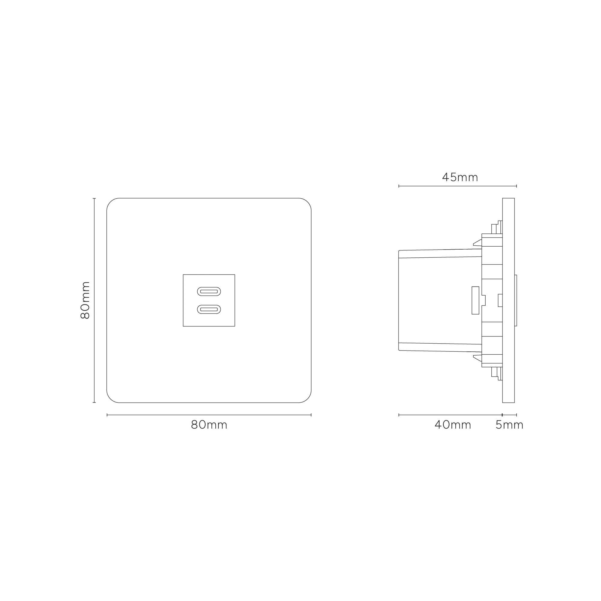 Grove Single USB-C 30W Socket - Antique Brass | Black - Image 3