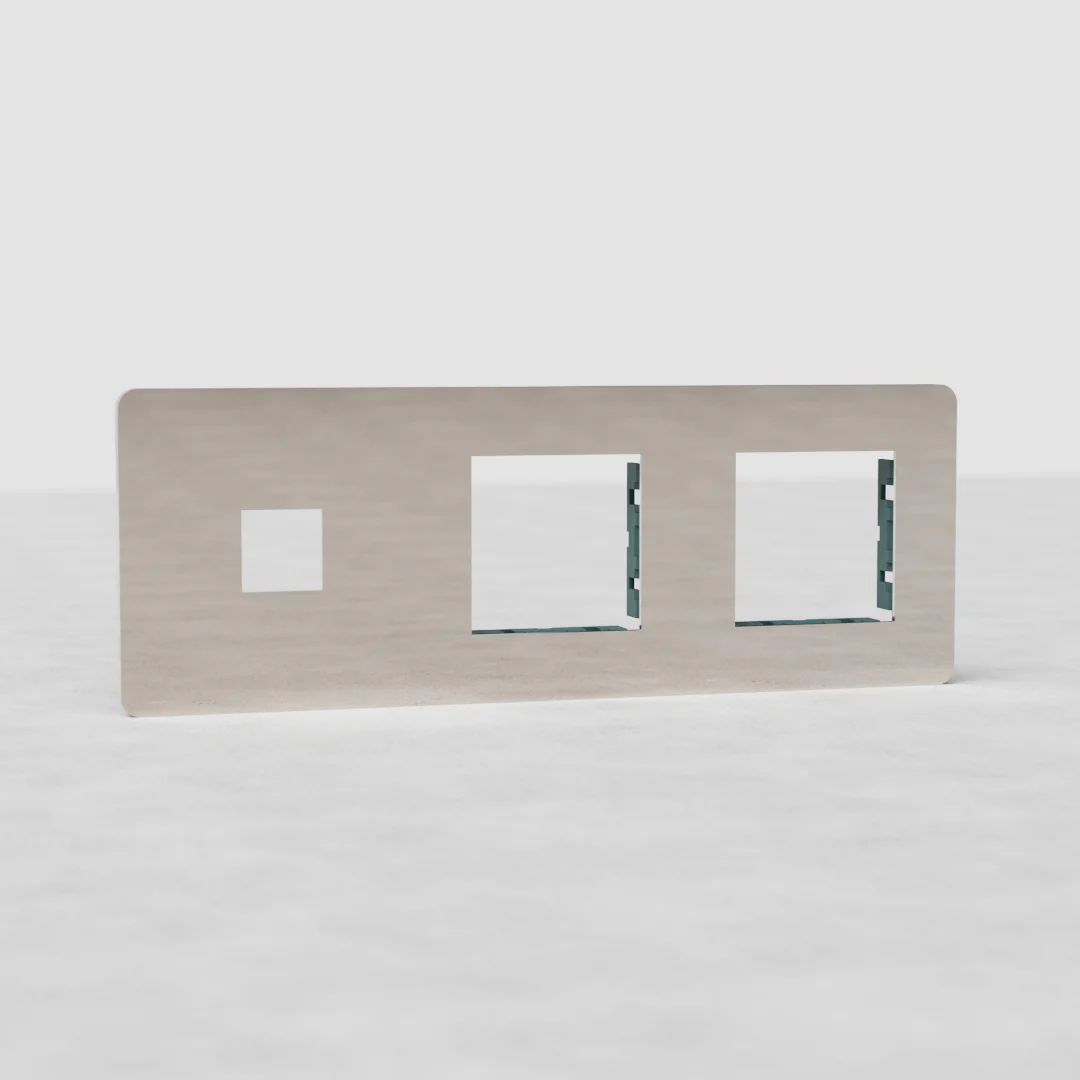 Grove Triple 2x 45mm & Keystone Module Plate - Polished Nickel