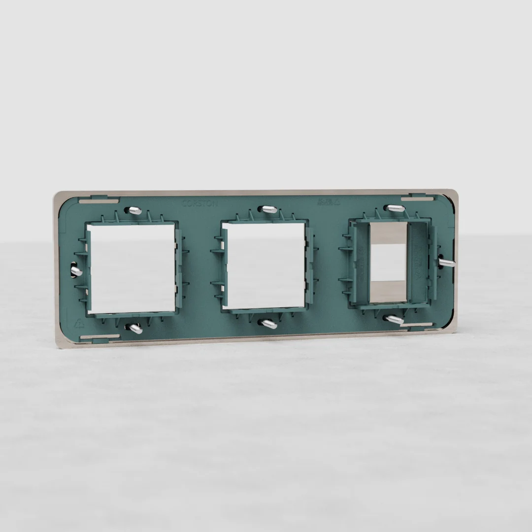Grove Triple 2x 45mm & Keystone Module Plate - Polished Nickel - Image 2