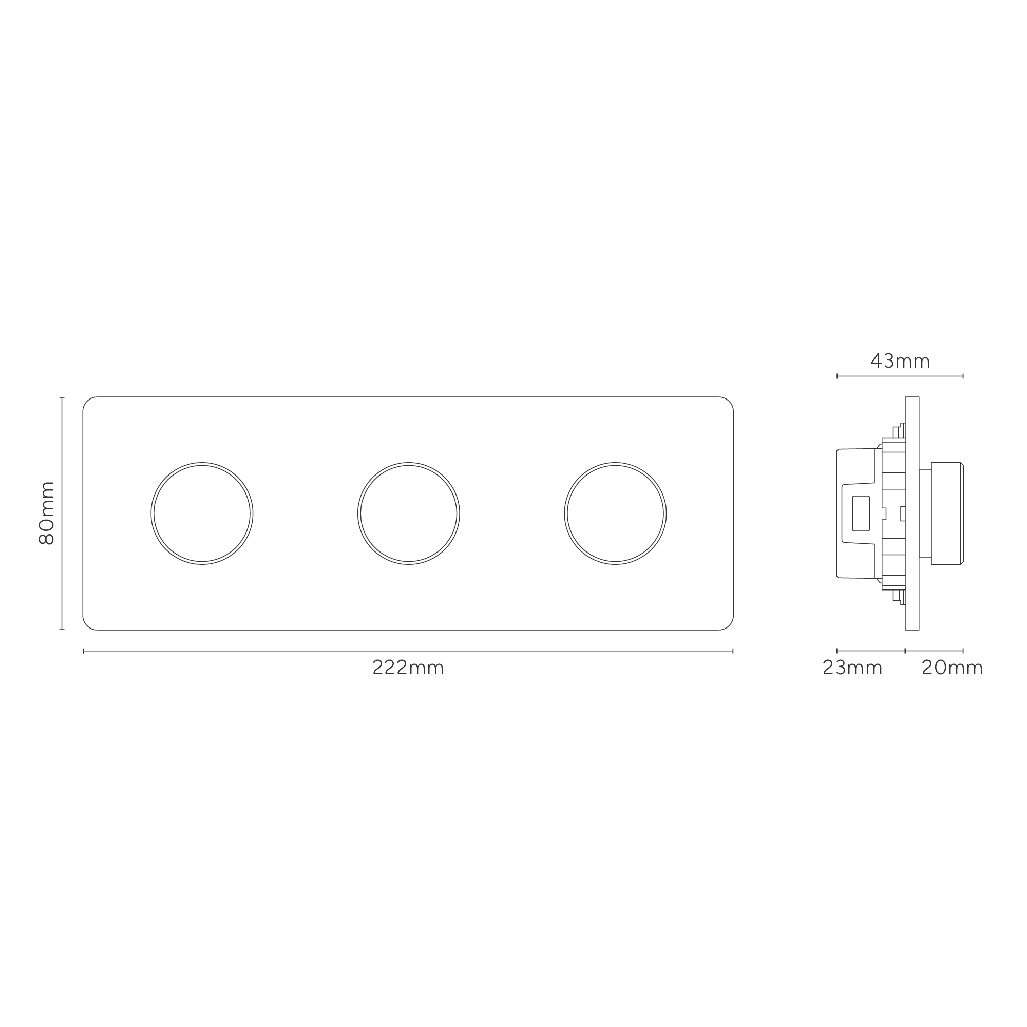 Grove Triple 3x Dimmer Switch - Antique Brass - Image 3