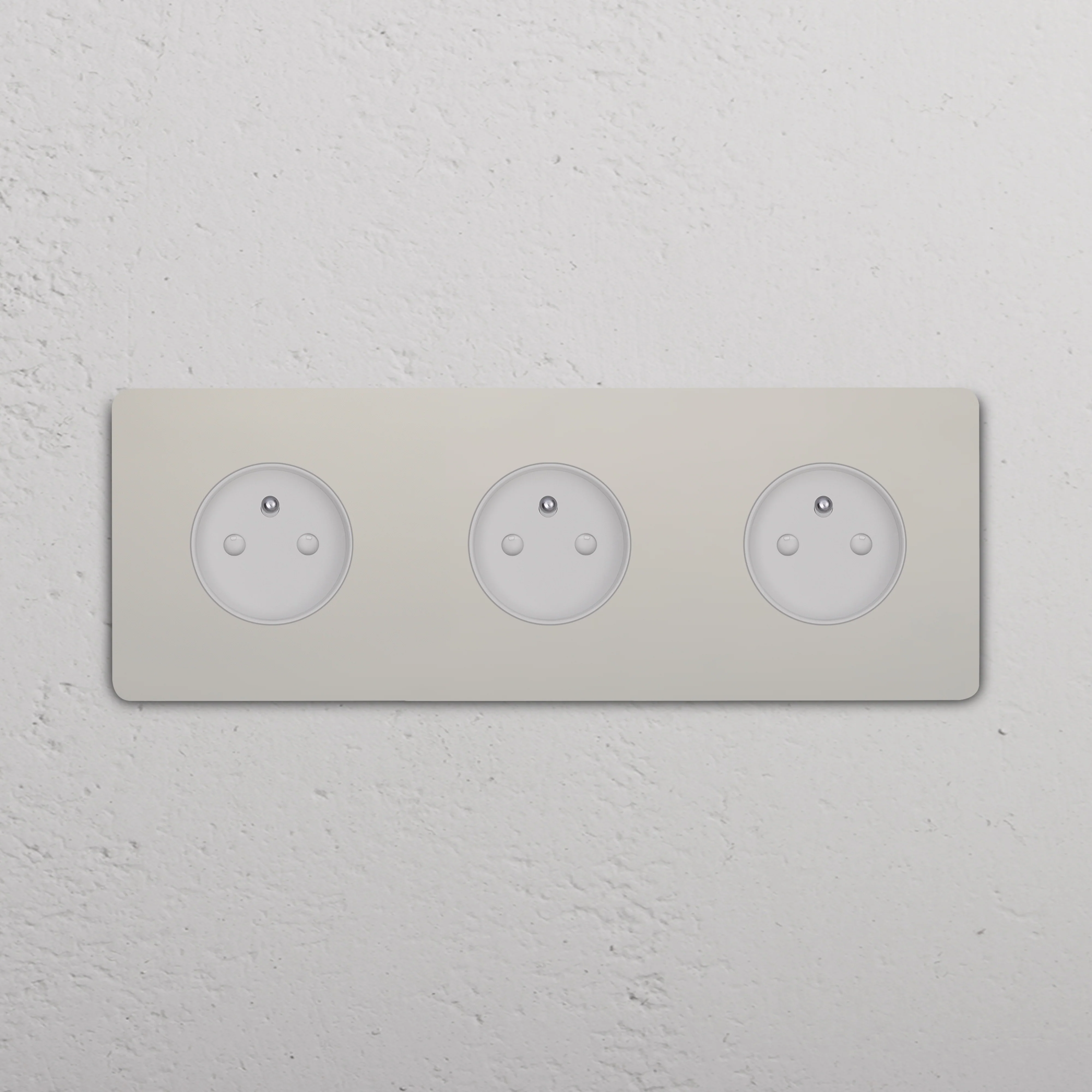 Grove Triple 3x French/Belgian Type E Socket - Polished Nickel | White - Image 2