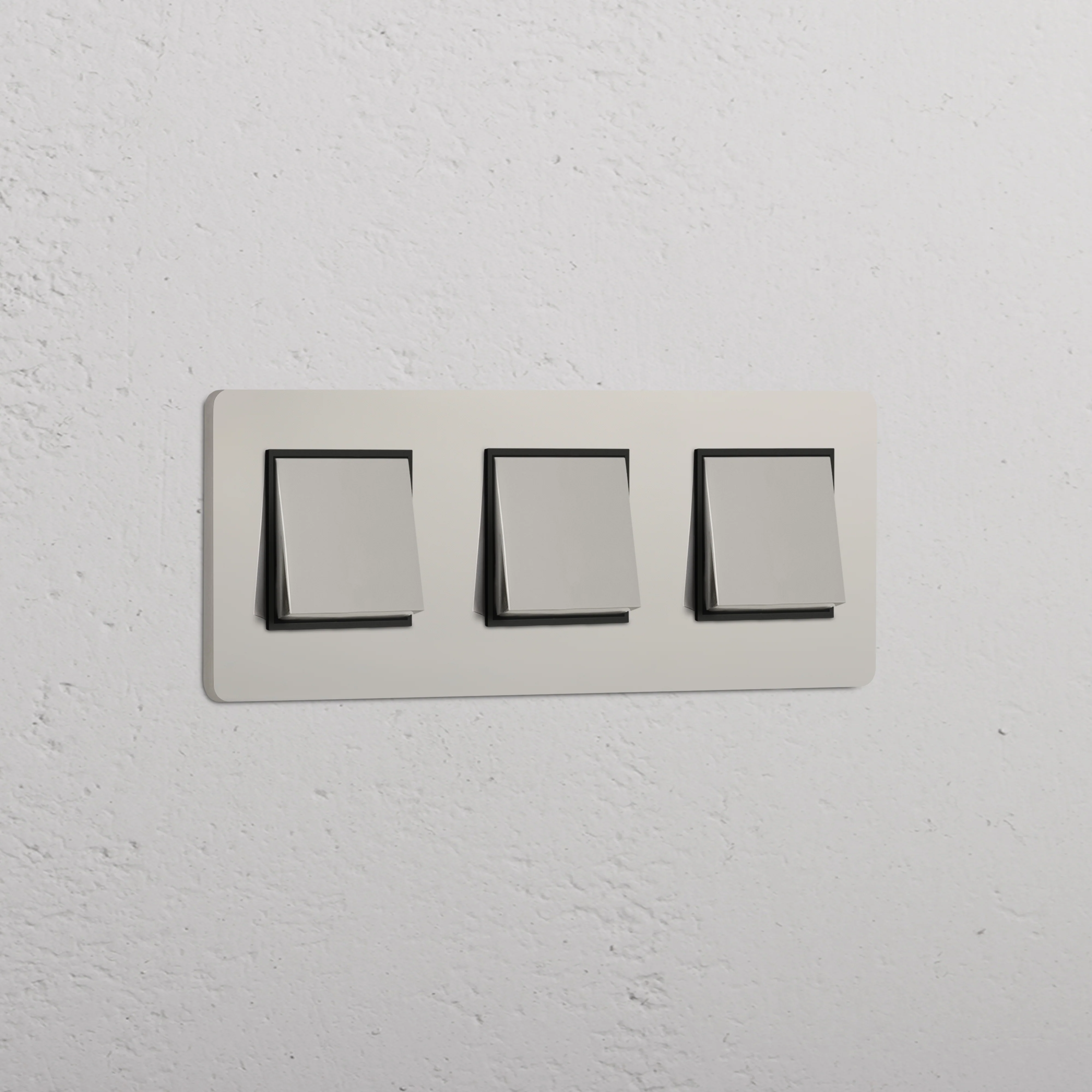 Grove Triple 3x Rocker Switch - Polished Nickel | Black