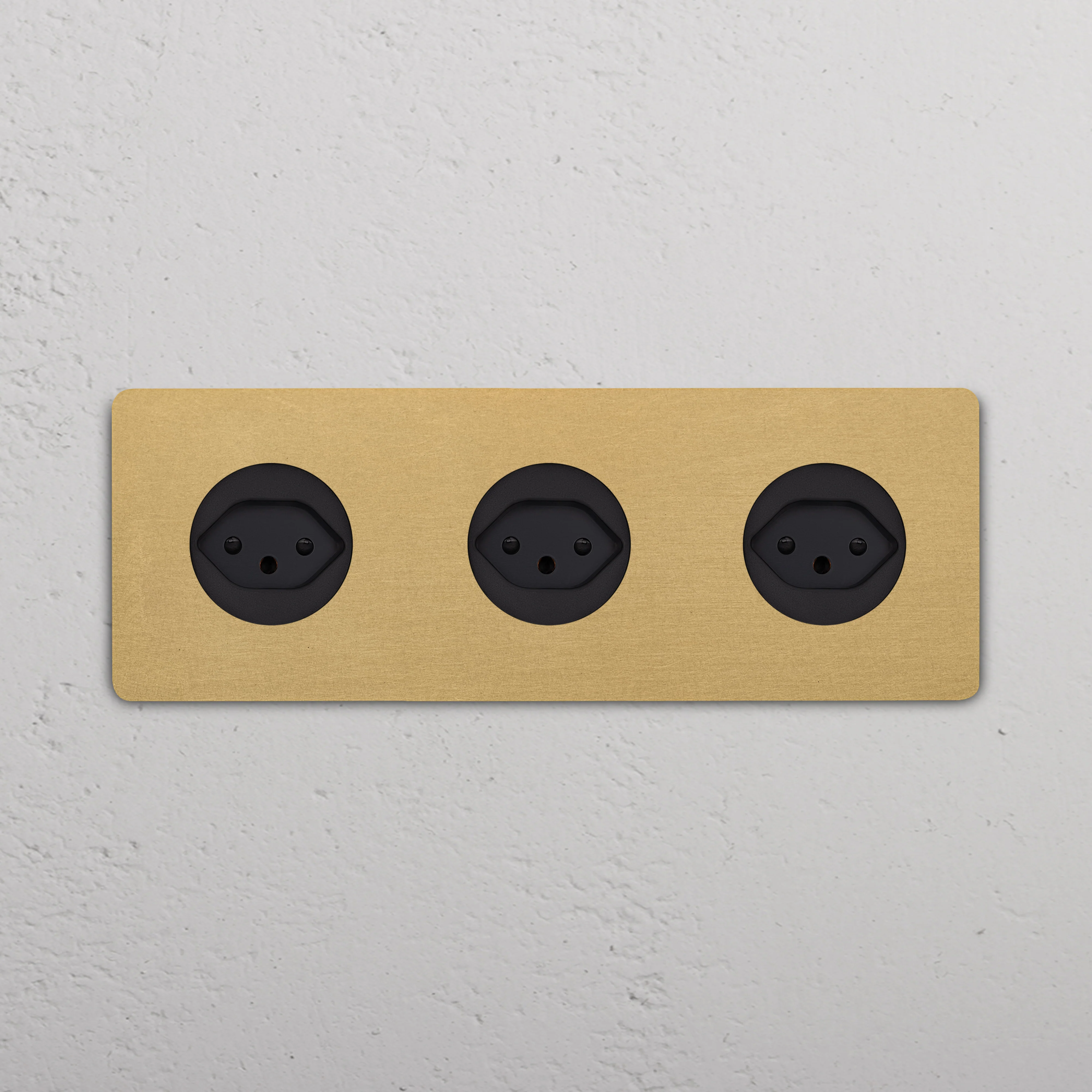 Grove Triple 3x Swiss Type J Socket - Antique Brass | Black - Image 2