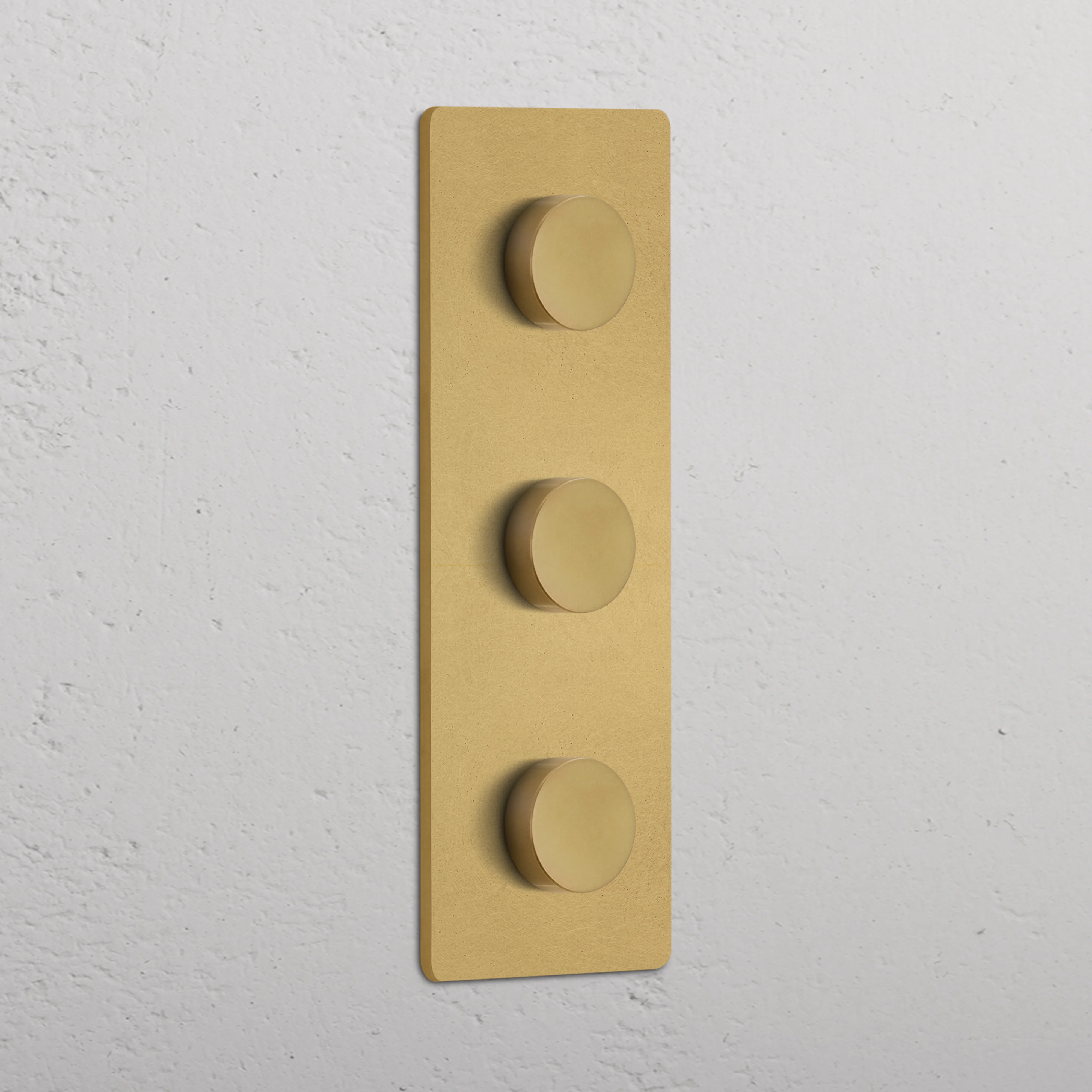 Grove Triple 3x Vertical Dimmer Switch - Antique Brass