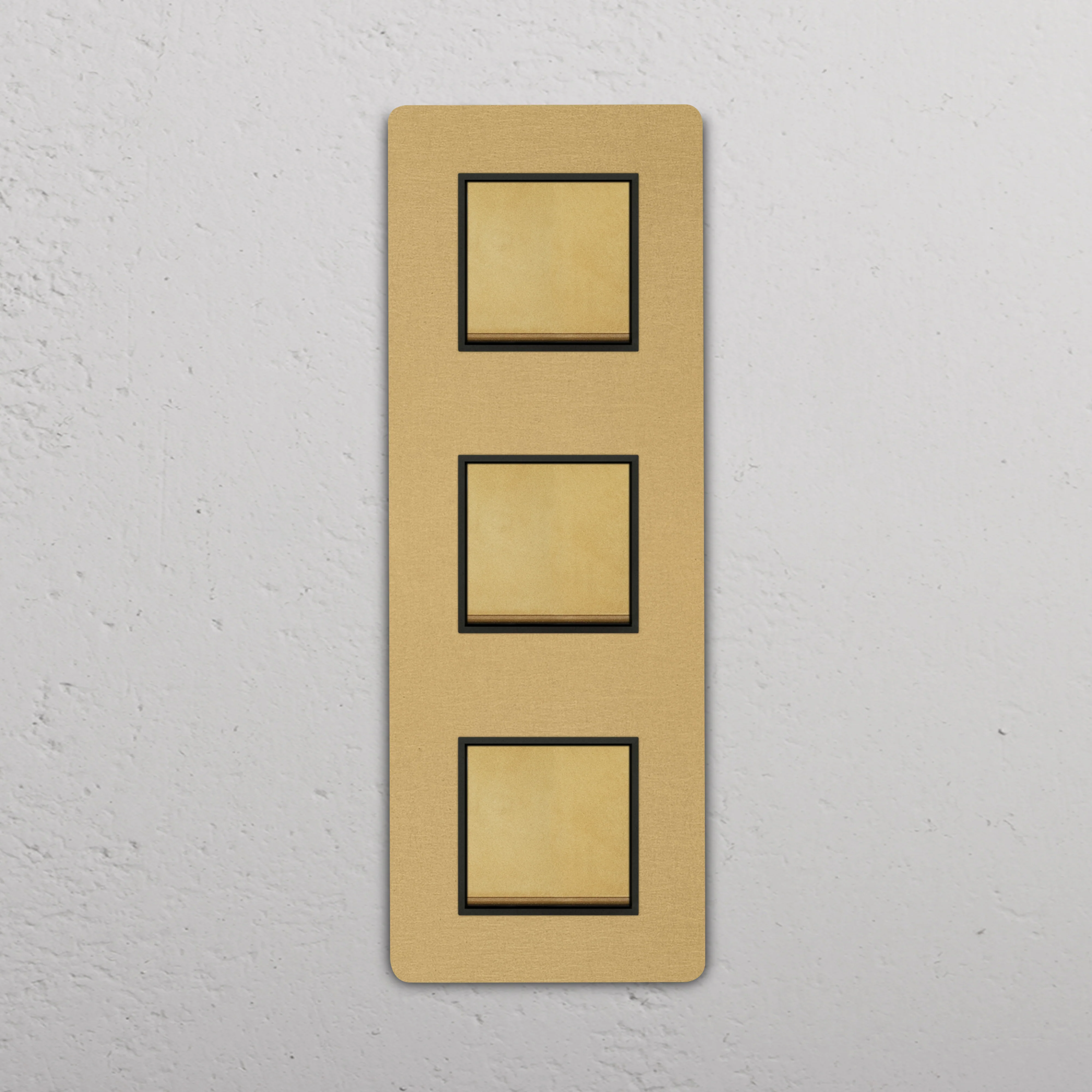 Grove Triple 3x Vertical Rocker Switch - Antique Brass | Black - Image 2